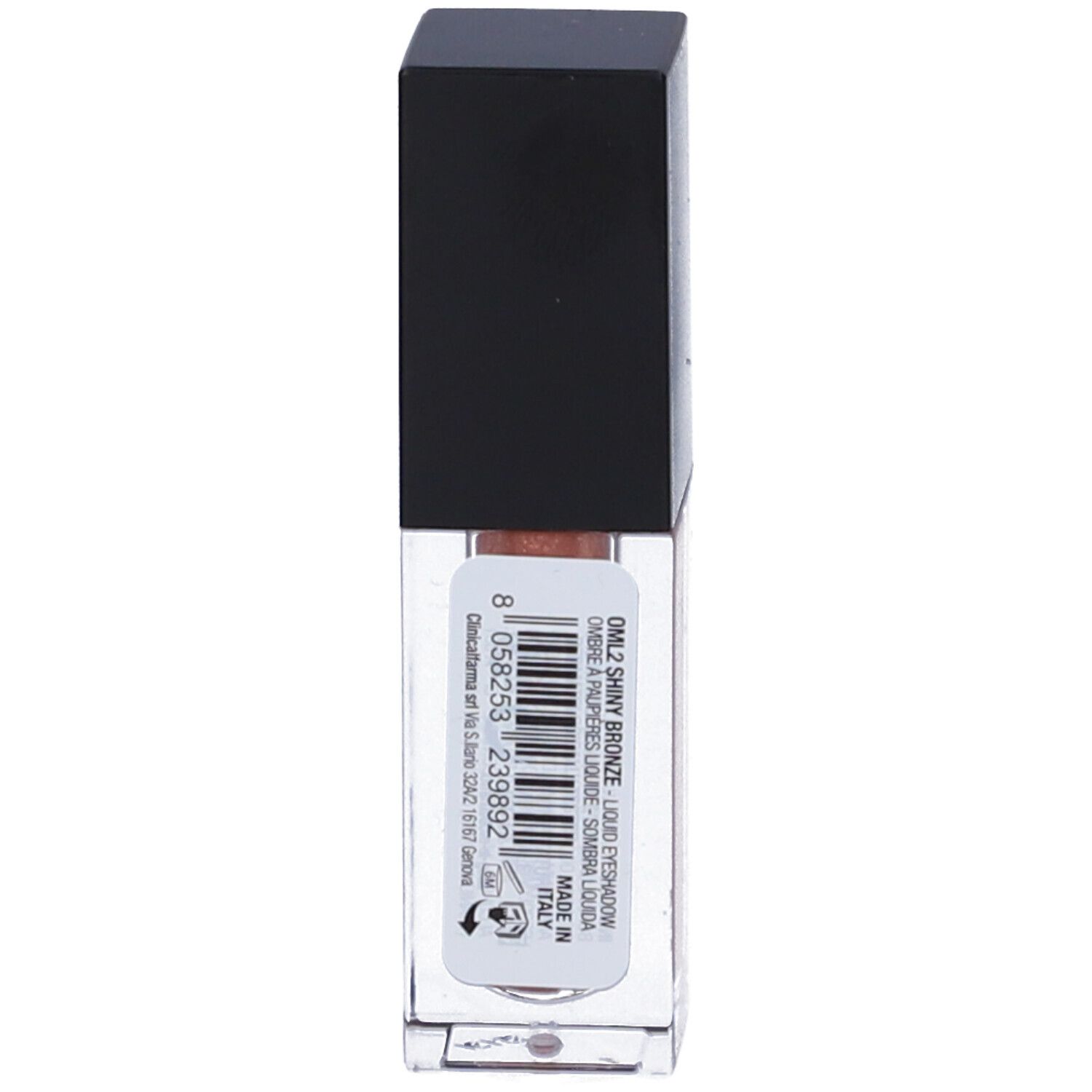Ombretto liquido color bronzo con tappo nero.