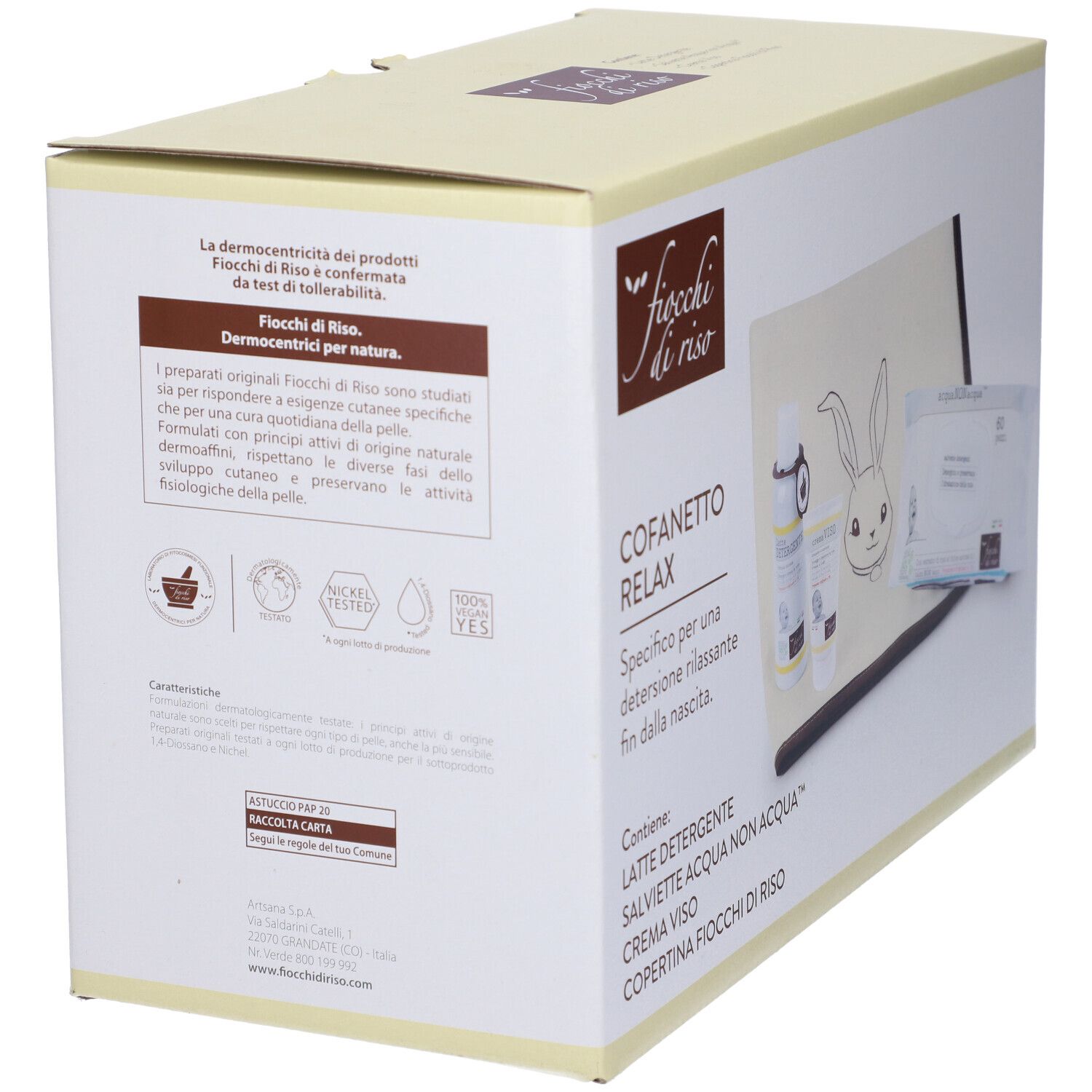 Fiocchi Di Riso Cofanetto Relax Latte Detergente + Crema Viso Protettiva + Salviette Detergenti + Copertina