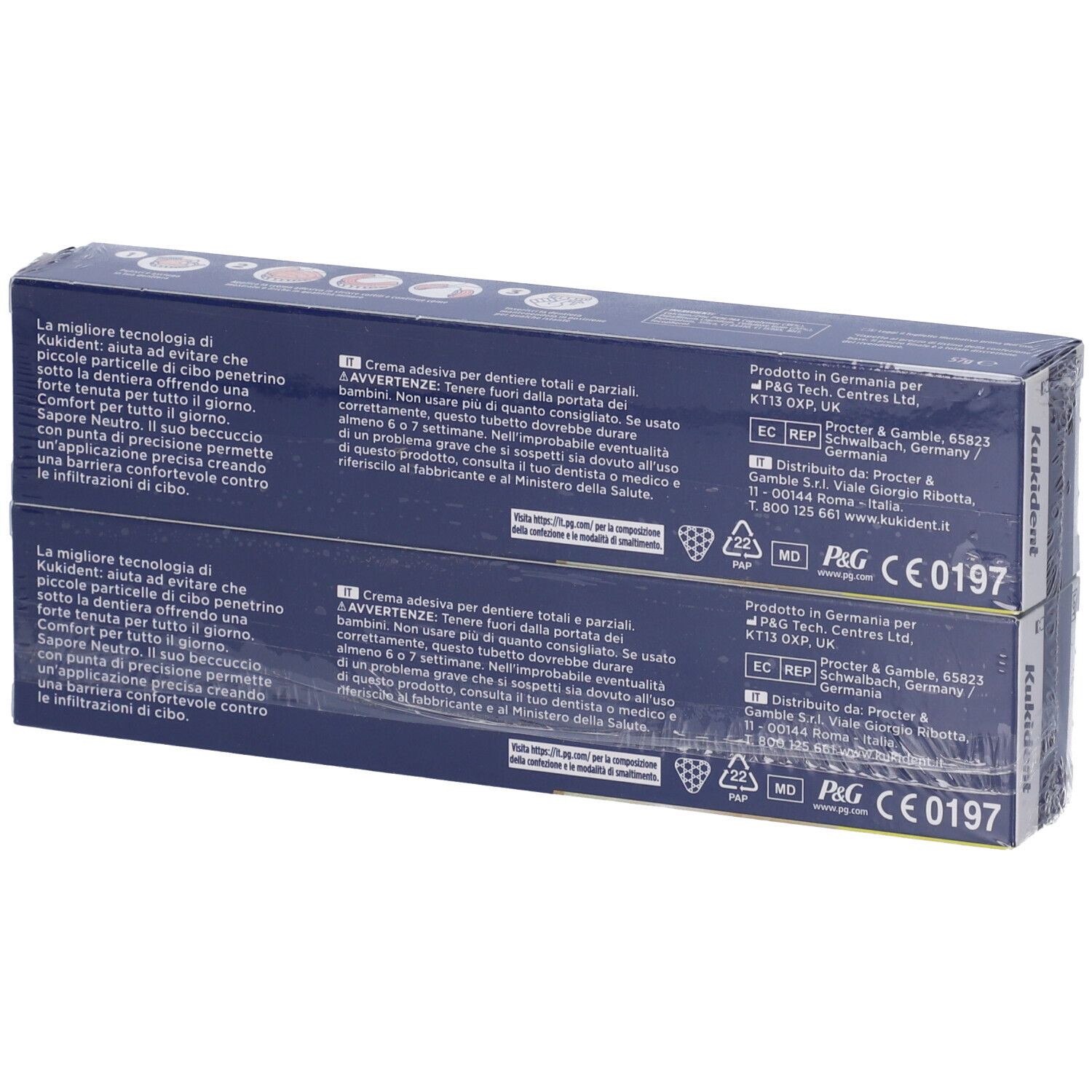 Kukident Ultimate Crema Adesiva Protesi Dentali Gusto Neutro Double Pack