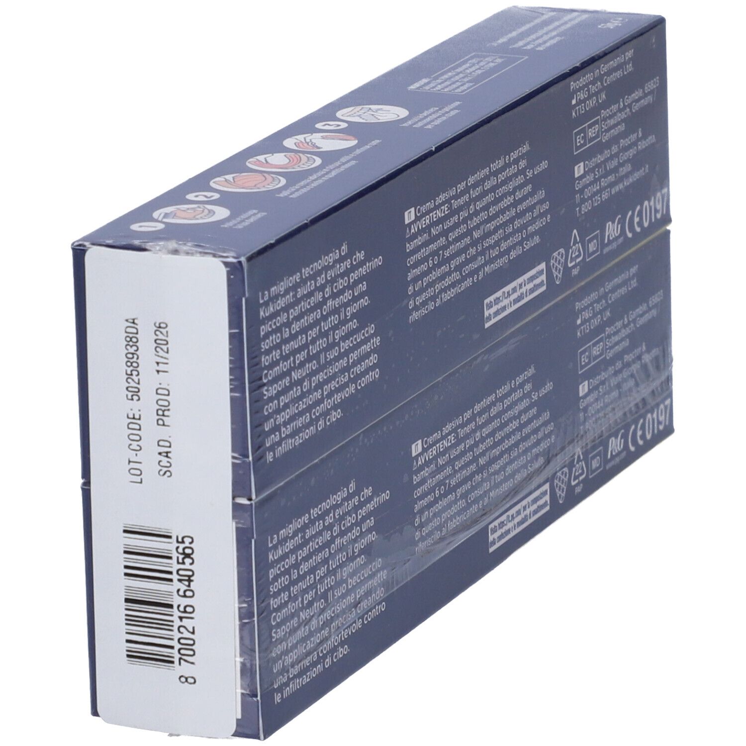 Kukident Ultimate Crema Adesiva Protesi Dentali Gusto Neutro Double Pack