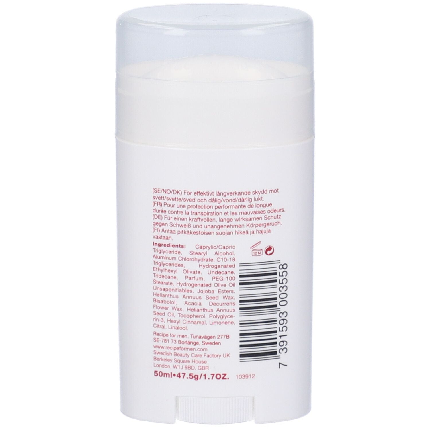 Recipe For Men Deodorante Stick Antiperspirante