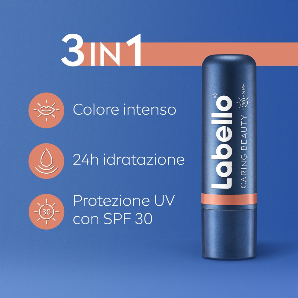 Labello Caring Beauty Lip & Cheek Nude SPF30 4.8 g, Burrocacao labbra e guance colorato nude