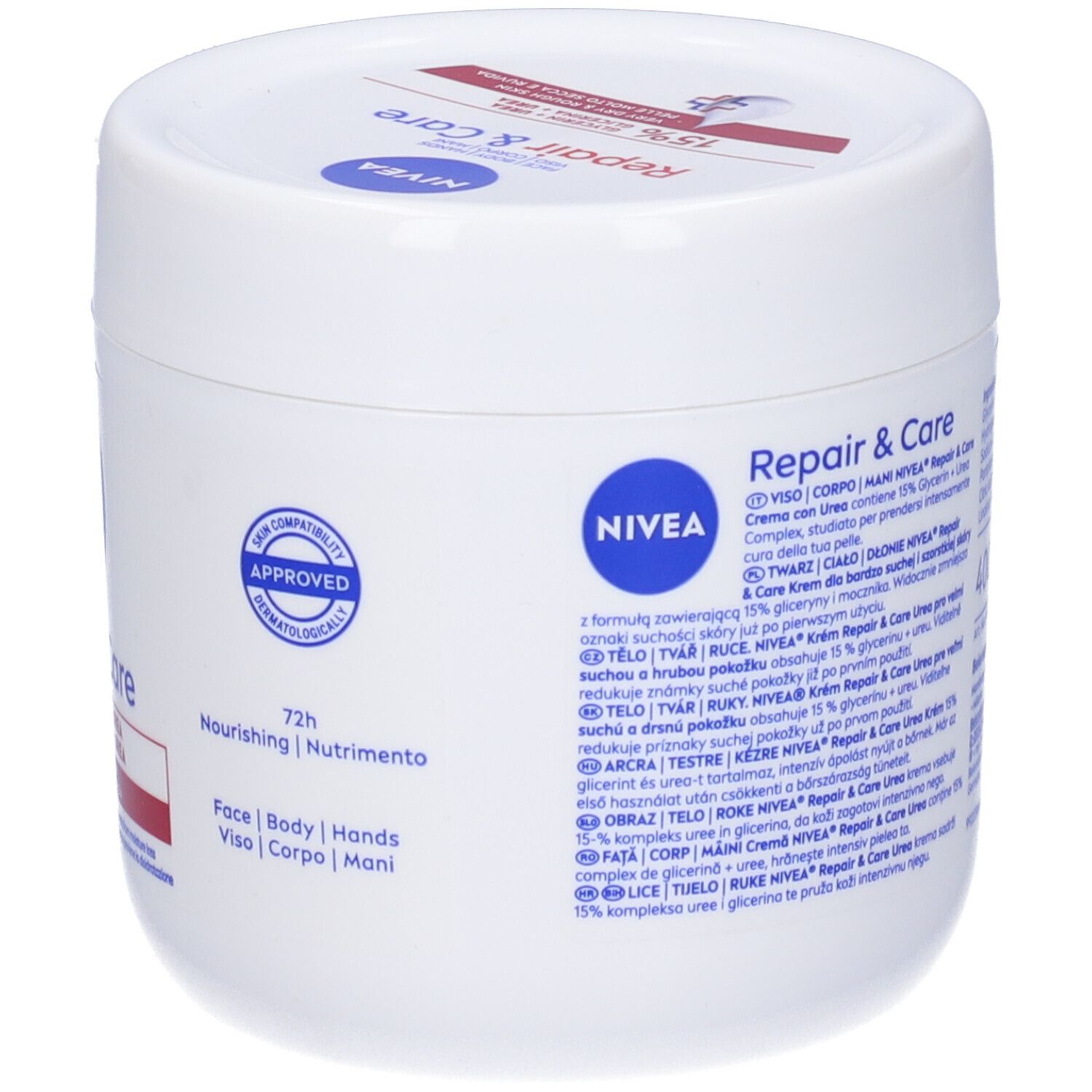 Nivea Crema Corpo Repair & Care Urea 400 ml, Crema multiuso idratante per pelle molto secca e ruvida