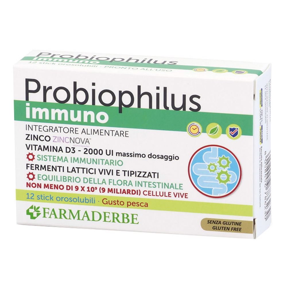 Probiophilus Immuno 12Stick Pack Orosolubili 12 G Gusto Pesca