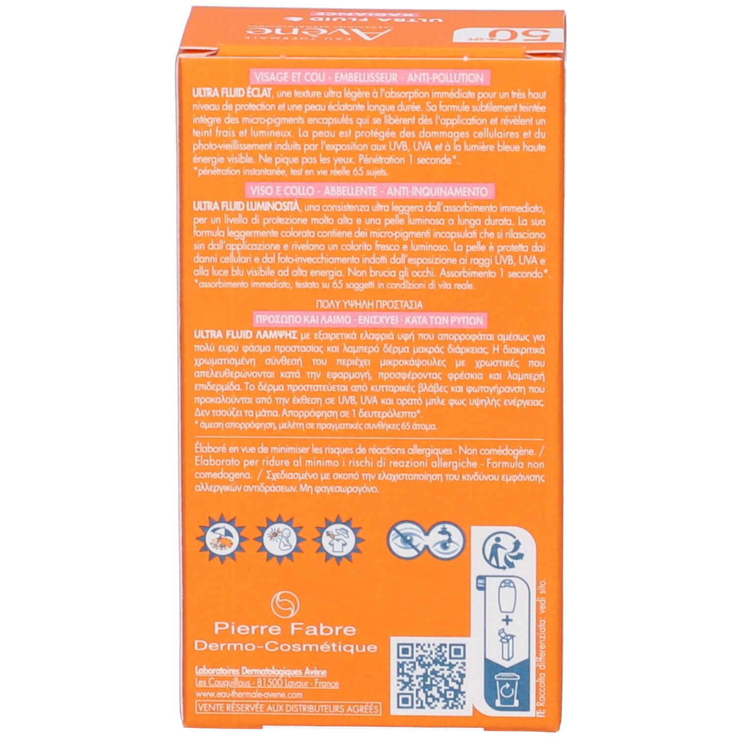 Eau Thermale Avène Ultra Fluid LuminositàSPF50+ 50ml - Illumina la pelle