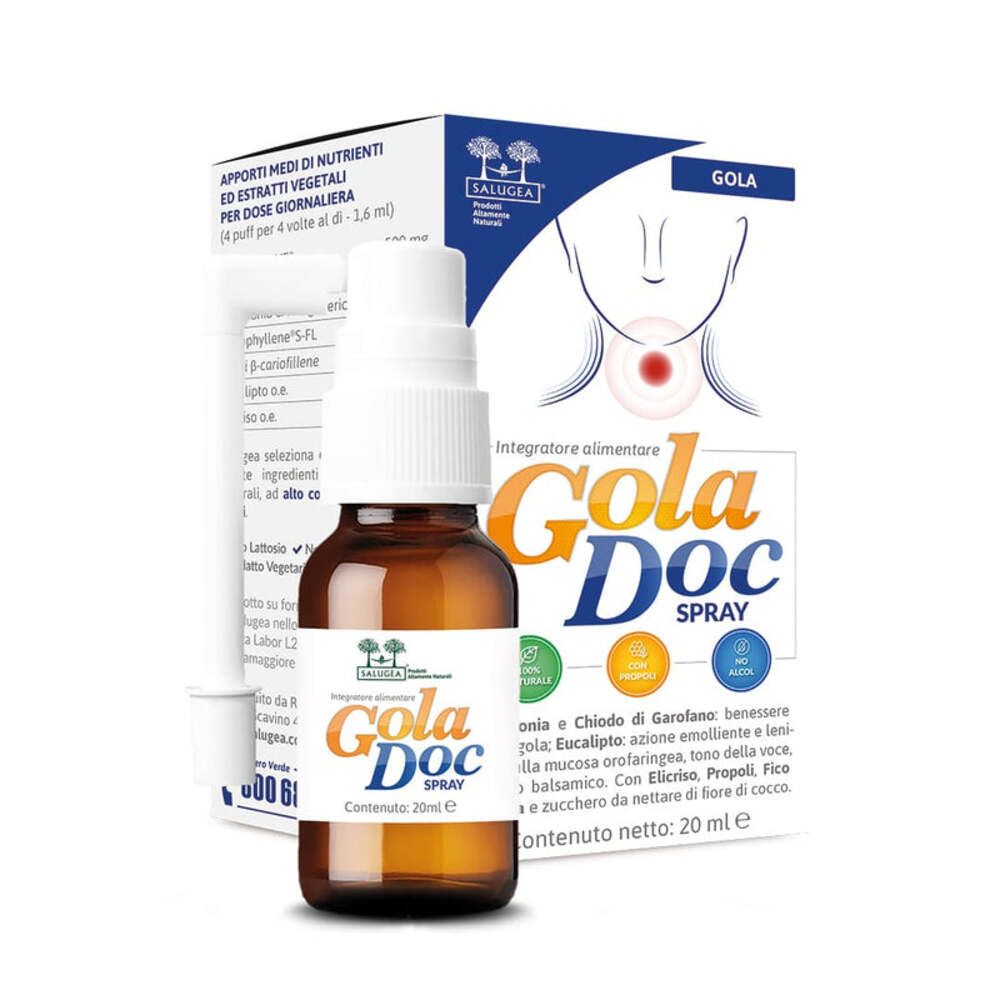 Goladoc Salugea - Spray Gola Naturale, con Propoli, senza Alcool