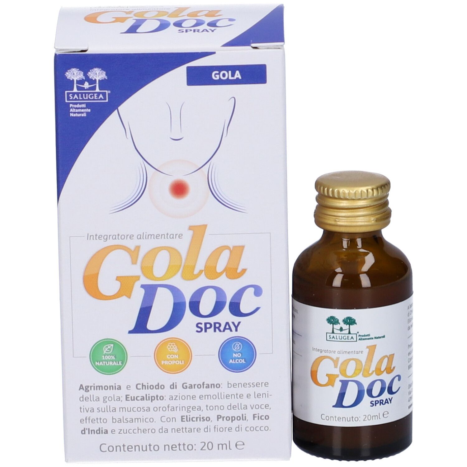 Goladoc Salugea - Spray Gola Naturale, con Propoli, senza Alcool