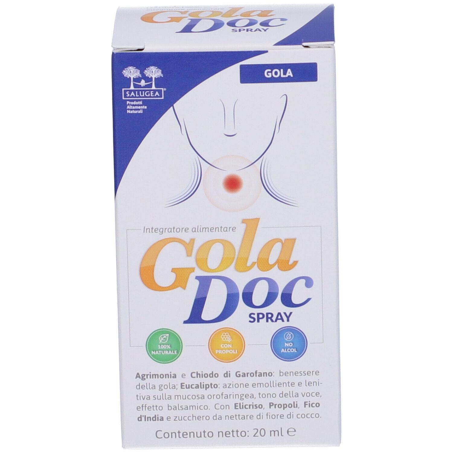 Goladoc Salugea - Spray Gola Naturale, con Propoli, senza Alcool
