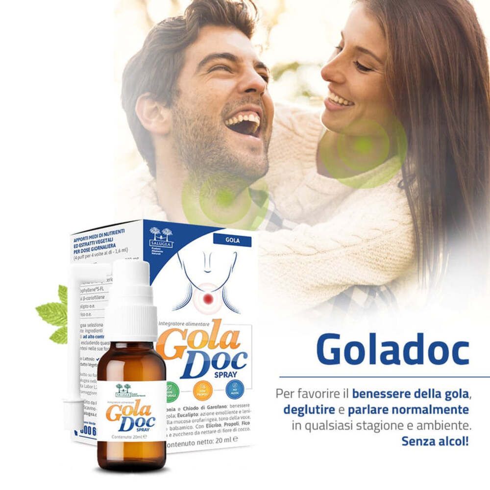 Goladoc Salugea - Spray Gola Naturale, con Propoli, senza Alcool