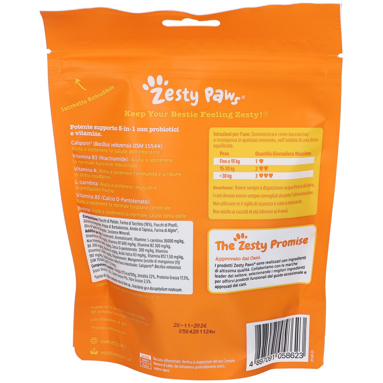 Zesty Paws® 5 in 1 Chews integratore Multifunzionale