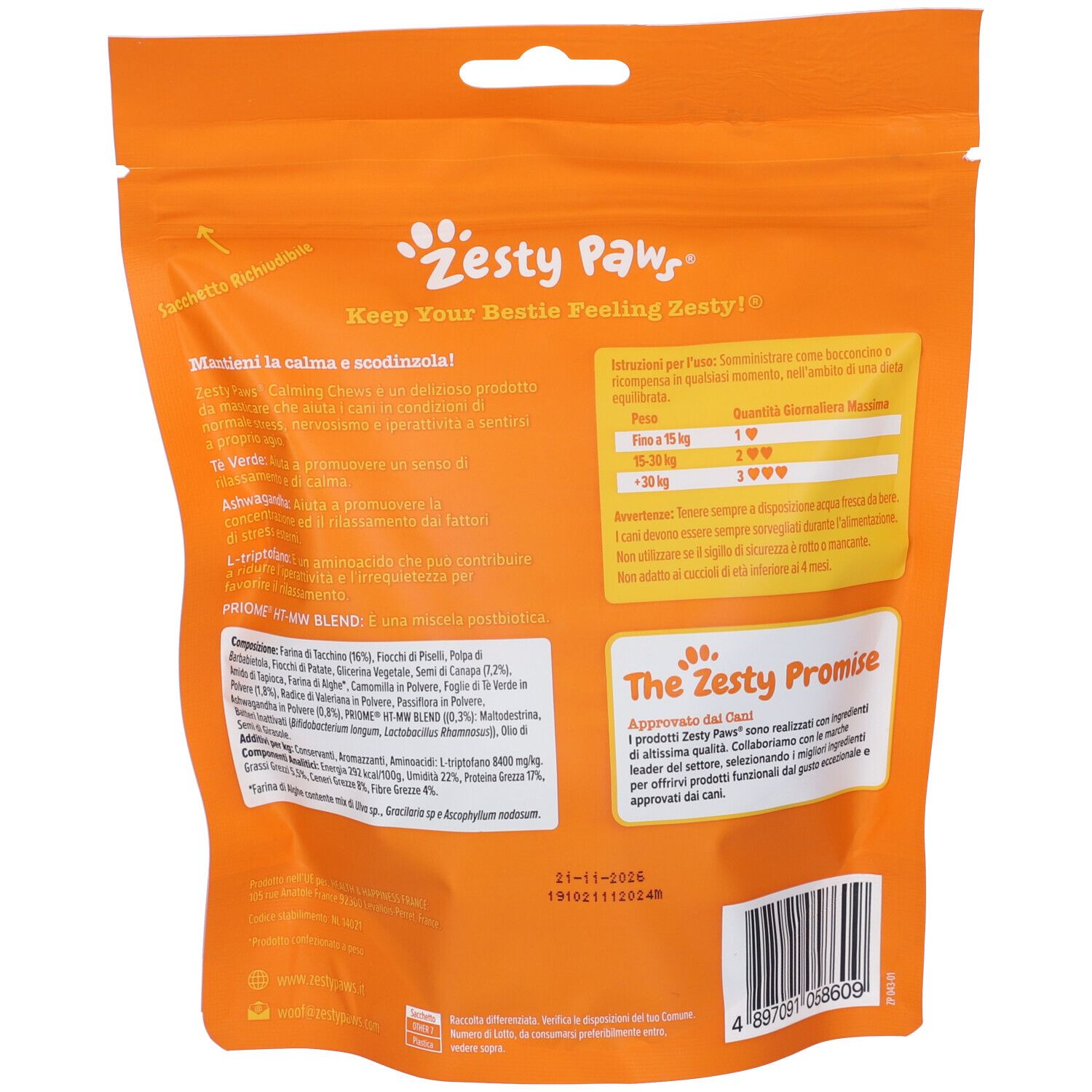 Zesty Paws® Calming Chews Integratore Comportamento