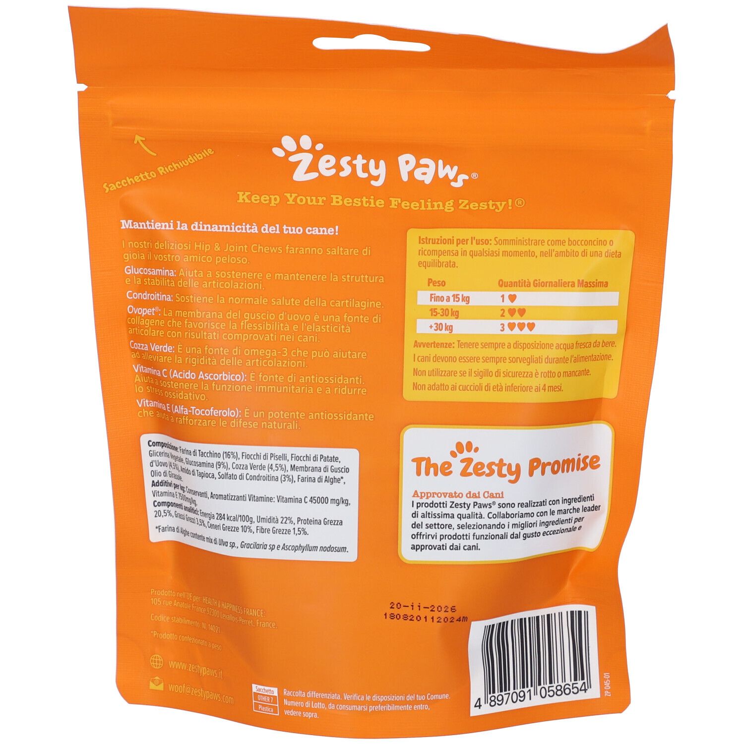 Zesty Paws® Hips & Joint Chews Integratore Mobilità
