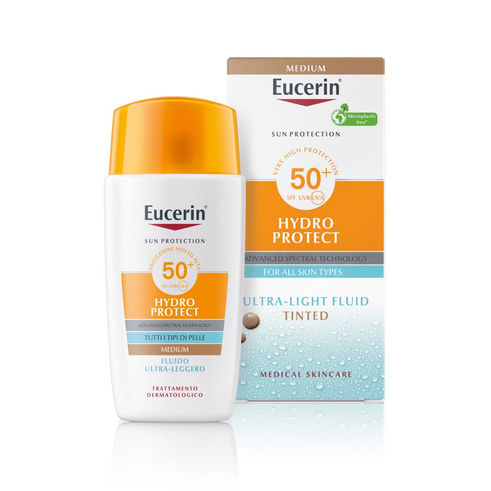 Eucerin Hydro Protect Fluido Ultra-Leggero Colorato SPF50+ Tonalità Media