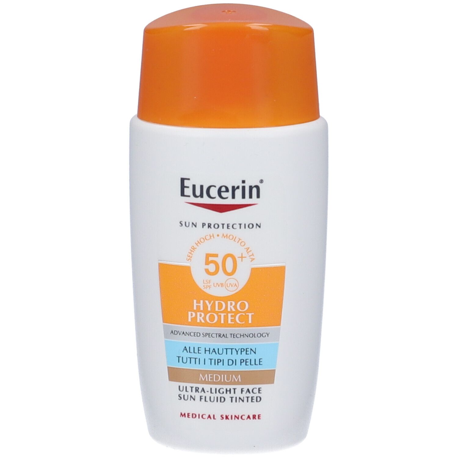 Eucerin Hydro Protect Fluido Ultra-Leggero Colorato SPF50+ Tonalità Media - risparmia il 10% con il codice: eucerin10