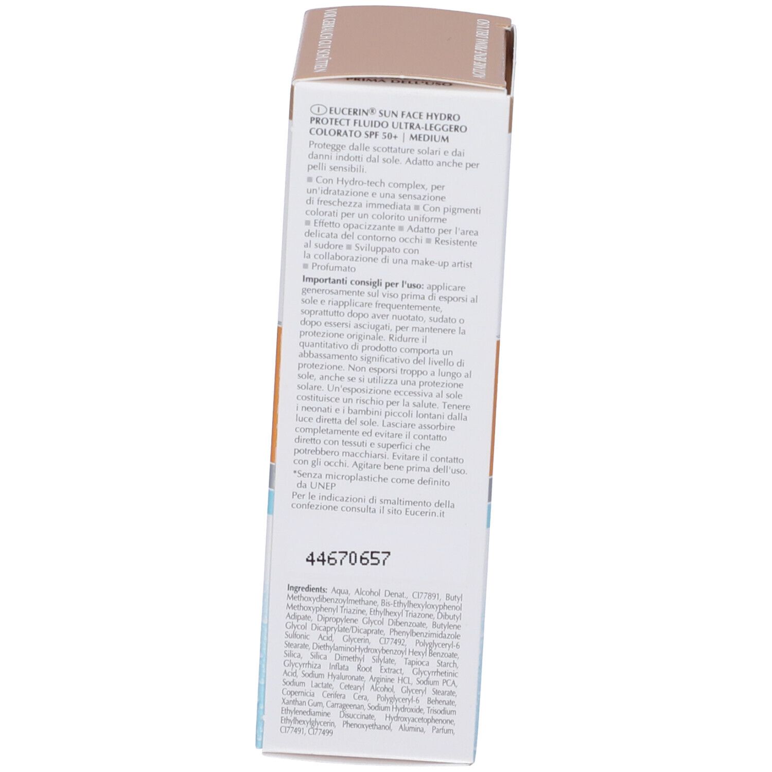 Eucerin Hydro Protect Fluido Ultra-Leggero Colorato SPF50+ Tonalità Media - risparmia il 10% con il codice: eucerin10