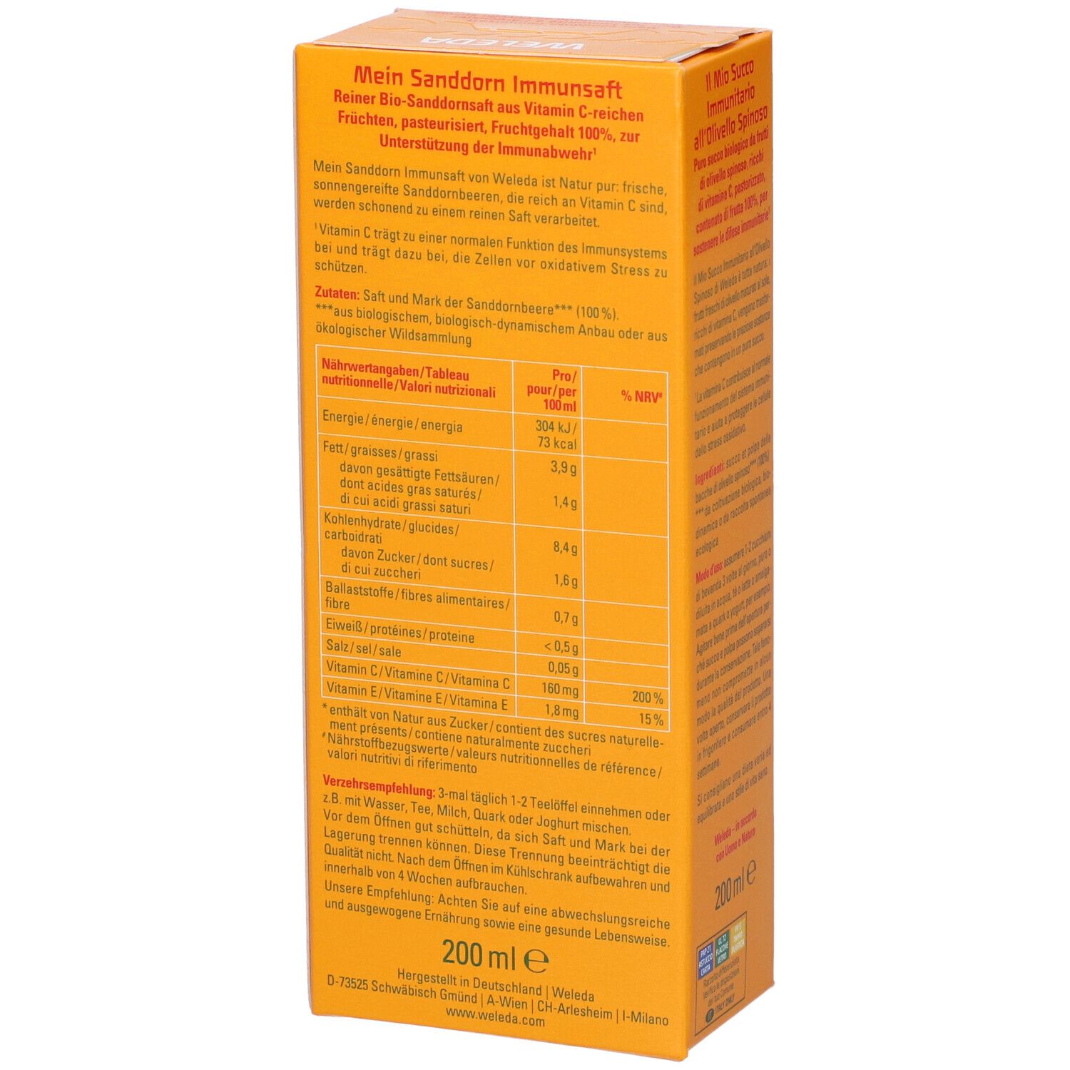 Olivello Spinoso Vital Succo Il Mio Succo Immunitario All'Olivello Spinoso - risparmia il 10% con il codice: 10WELEDA