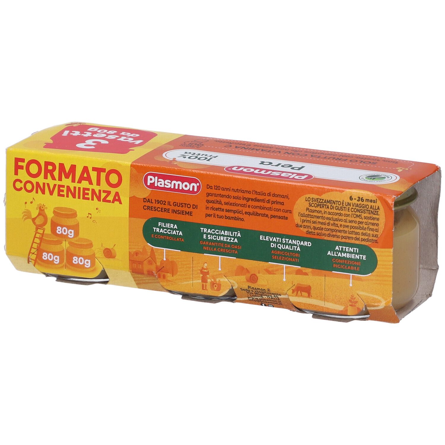 Plasmon Omogeneizzato Pera 3 Pezzi Da 80 G