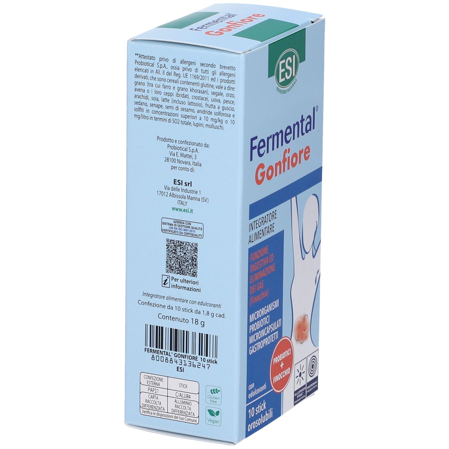 Esi Fermental Gonfiore 10 Stick Orosolubili