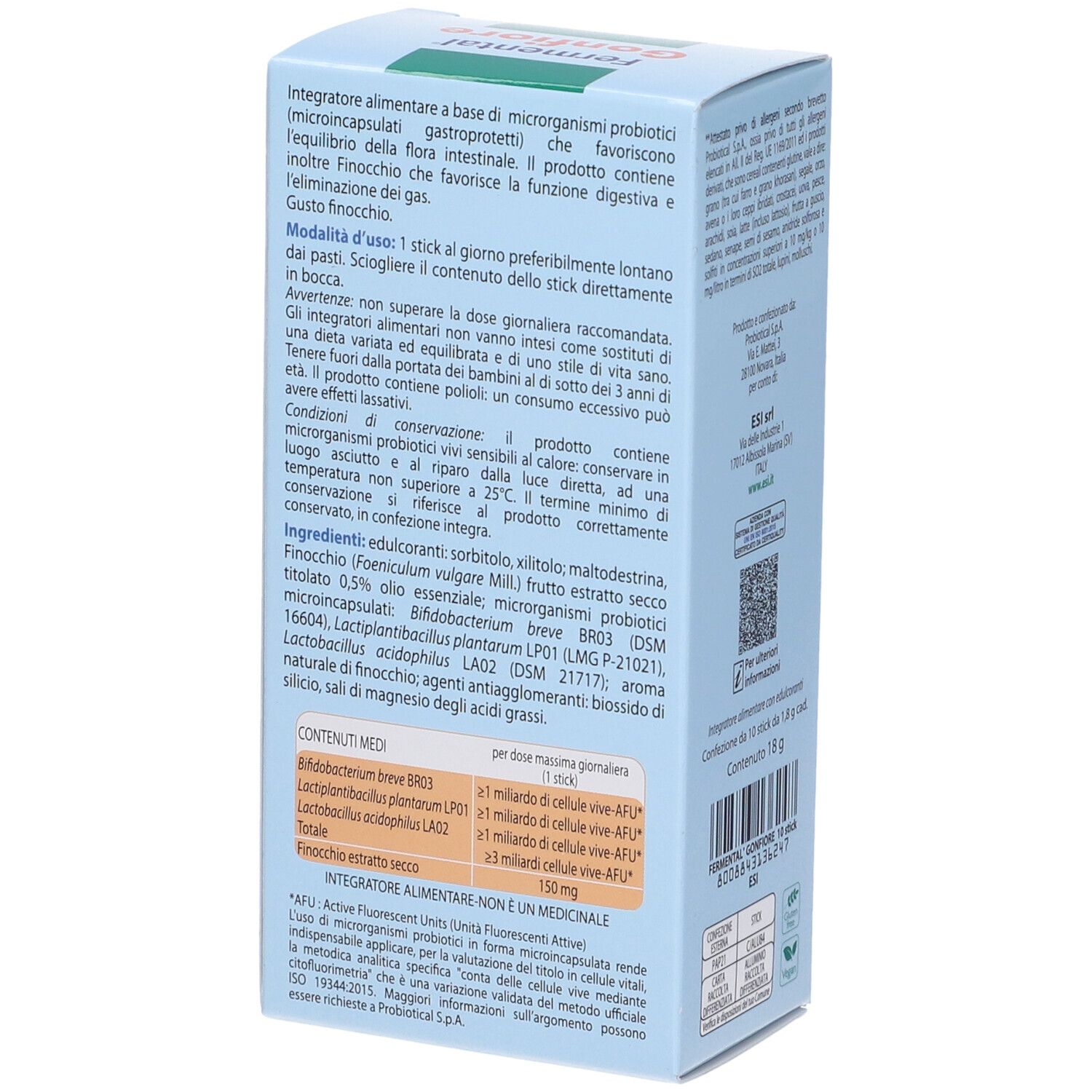 Esi Fermental Gonfiore 10 Stick Orosolubili