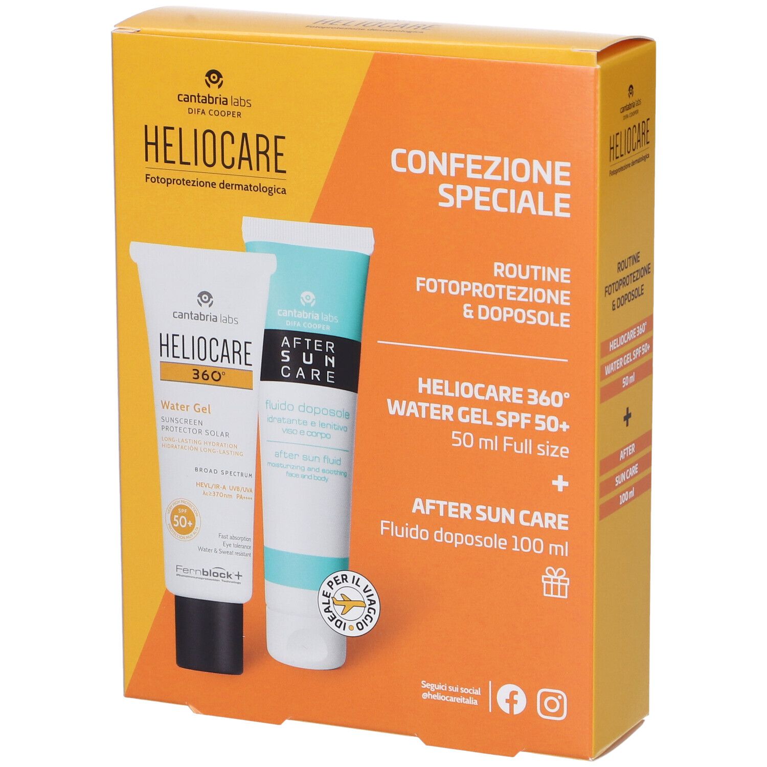 Heliocare 360° Water Gel SPF50+ + After Sun Care Formato Viaggio