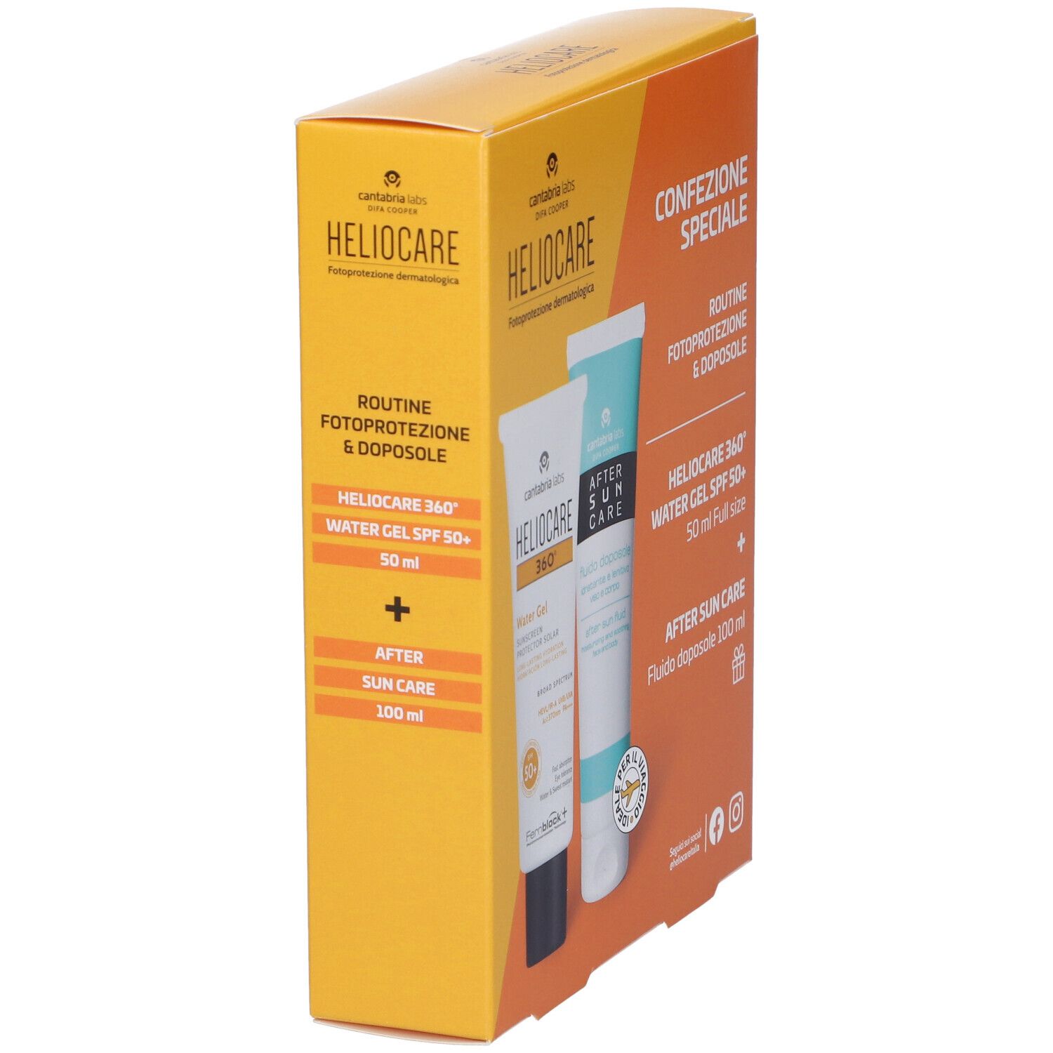 Heliocare 360° Water Gel SPF50+ + After Sun Care Formato Viaggio