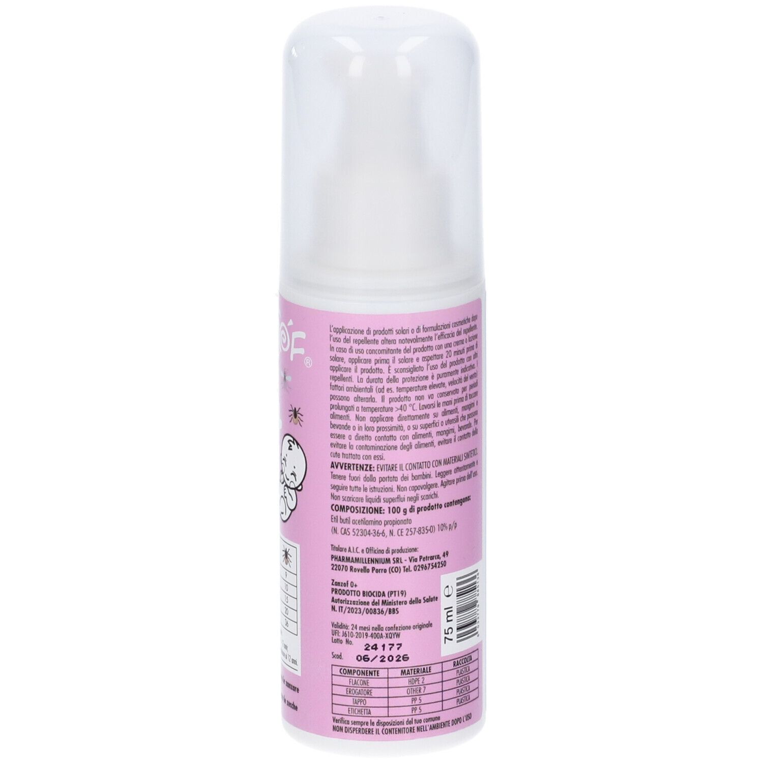 Zanzof O+ Spray Insetto Repellente per Bambini
