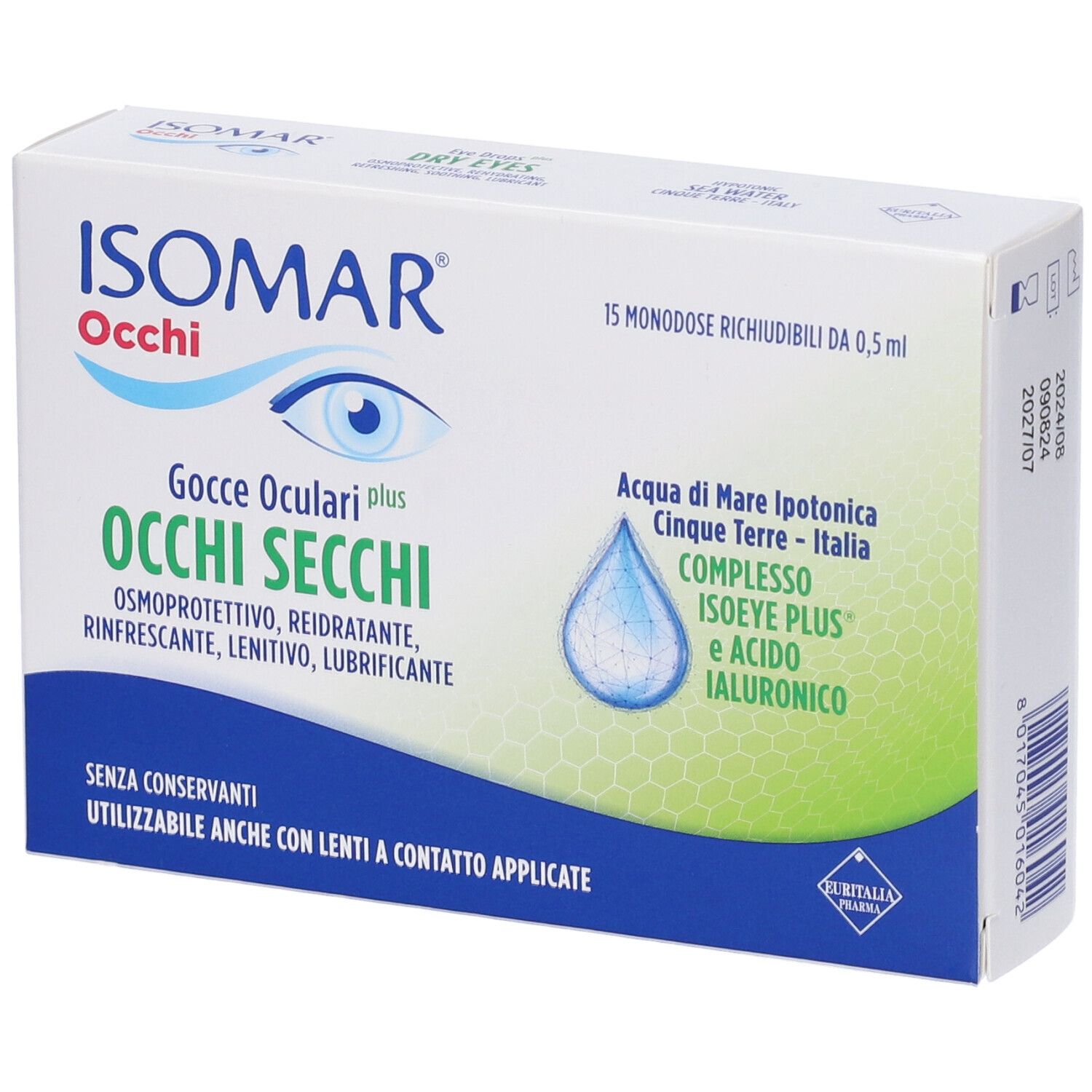 Isomar Occhi Secchi Plus Gocce Oculari Acido Ialuronico 0,20% Flaconcini