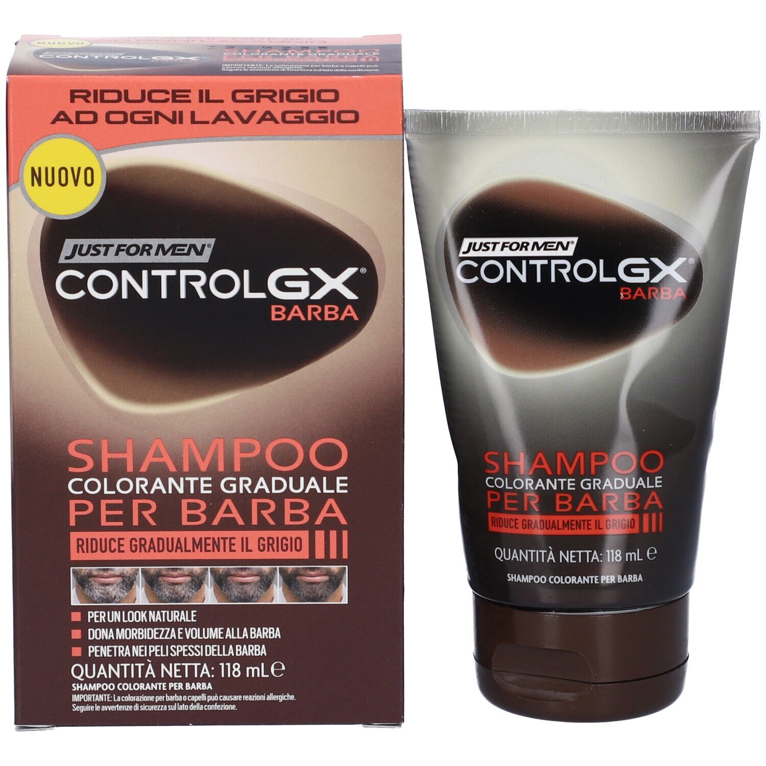Just For Men Control GX Barba Shampoo Colorante Graduale per Barba