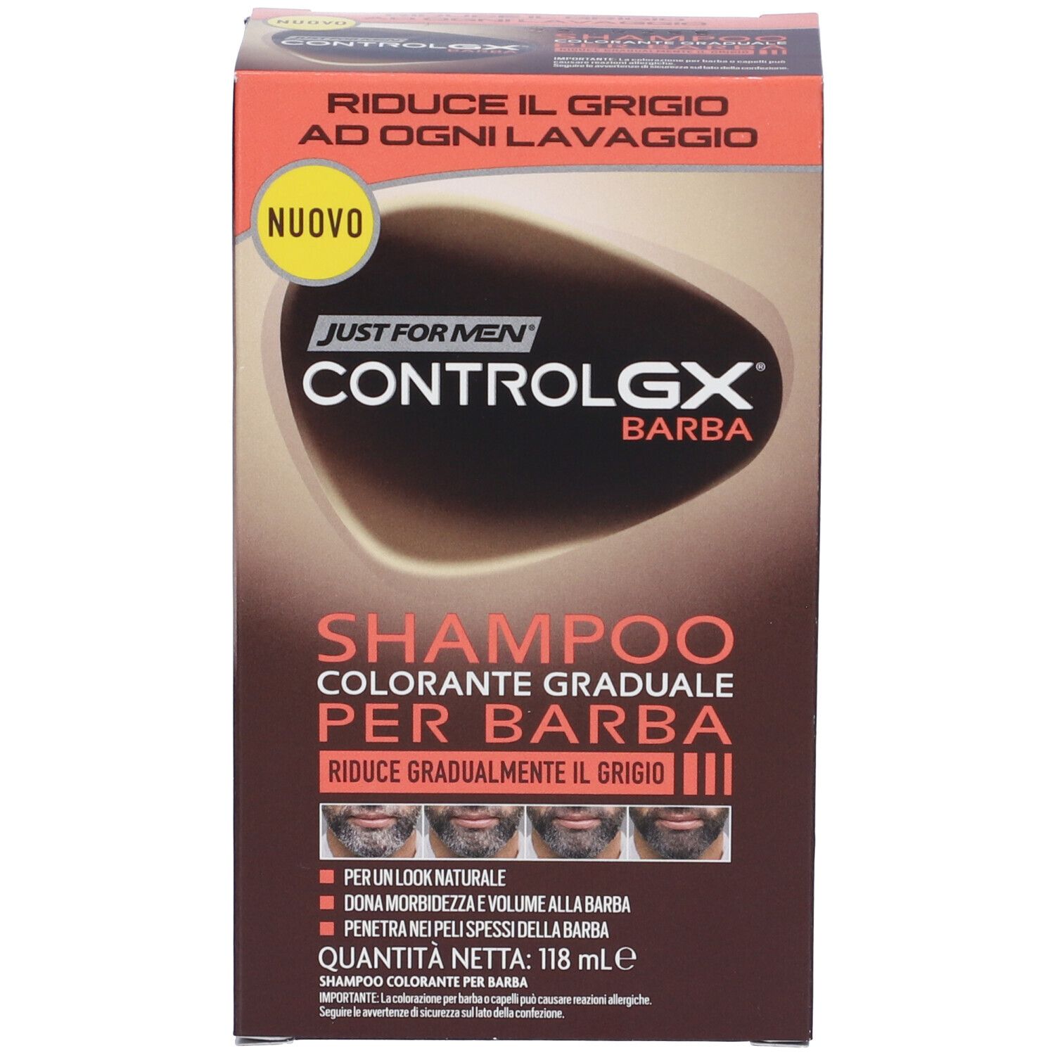 Just For Men Control GX Barba Shampoo Colorante Graduale per Barba
