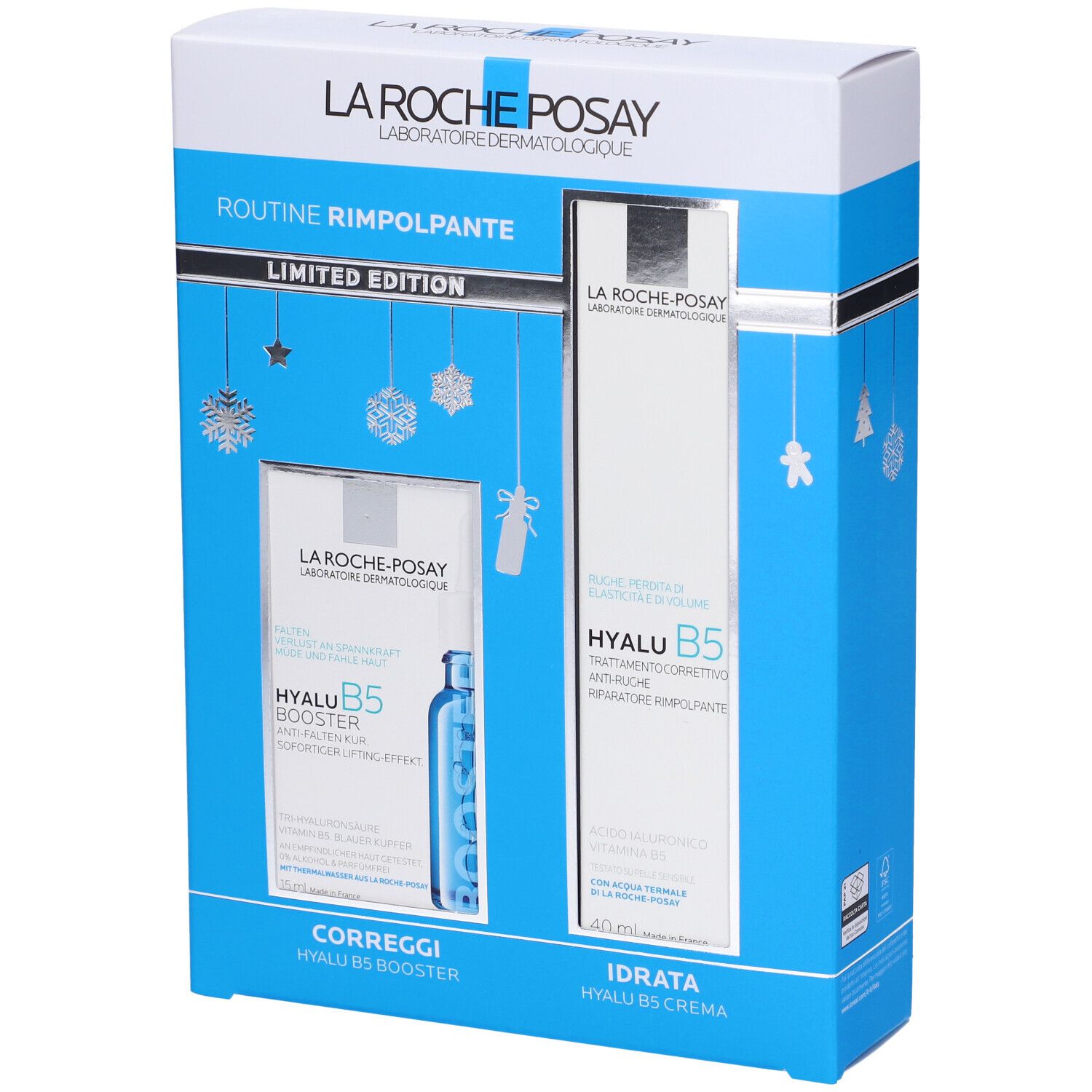 La Roche-Posay Cofanetto Limited Edition Routine Rimpolpante con Hyalu B5 Booster 15 ml + Hyalu B5 Crema Anti-rughe 40 ml