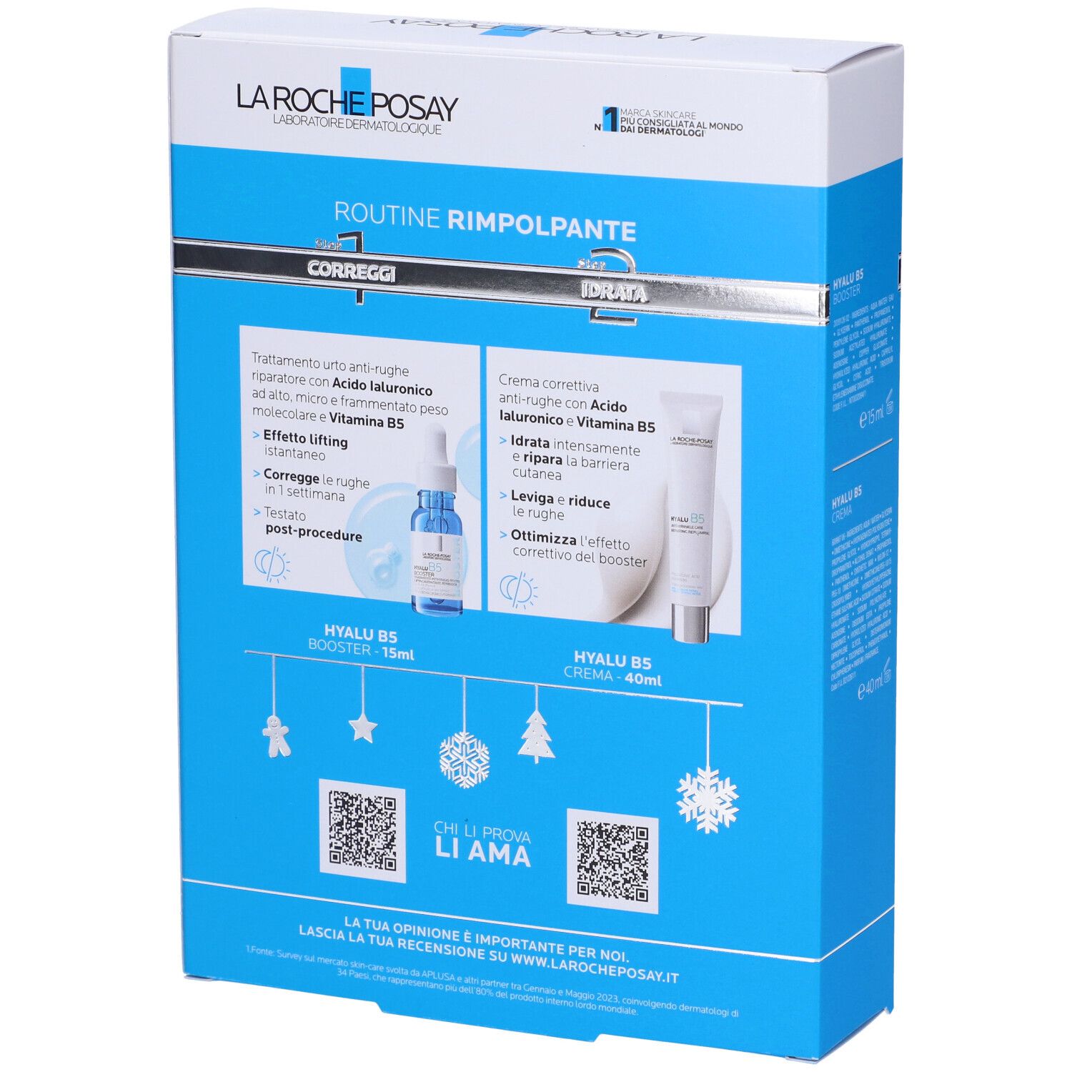 La Roche-Posay Cofanetto Limited Edition Routine Rimpolpante con Hyalu B5 Booster 15 ml + Hyalu B5 Crema Anti-rughe 40 ml