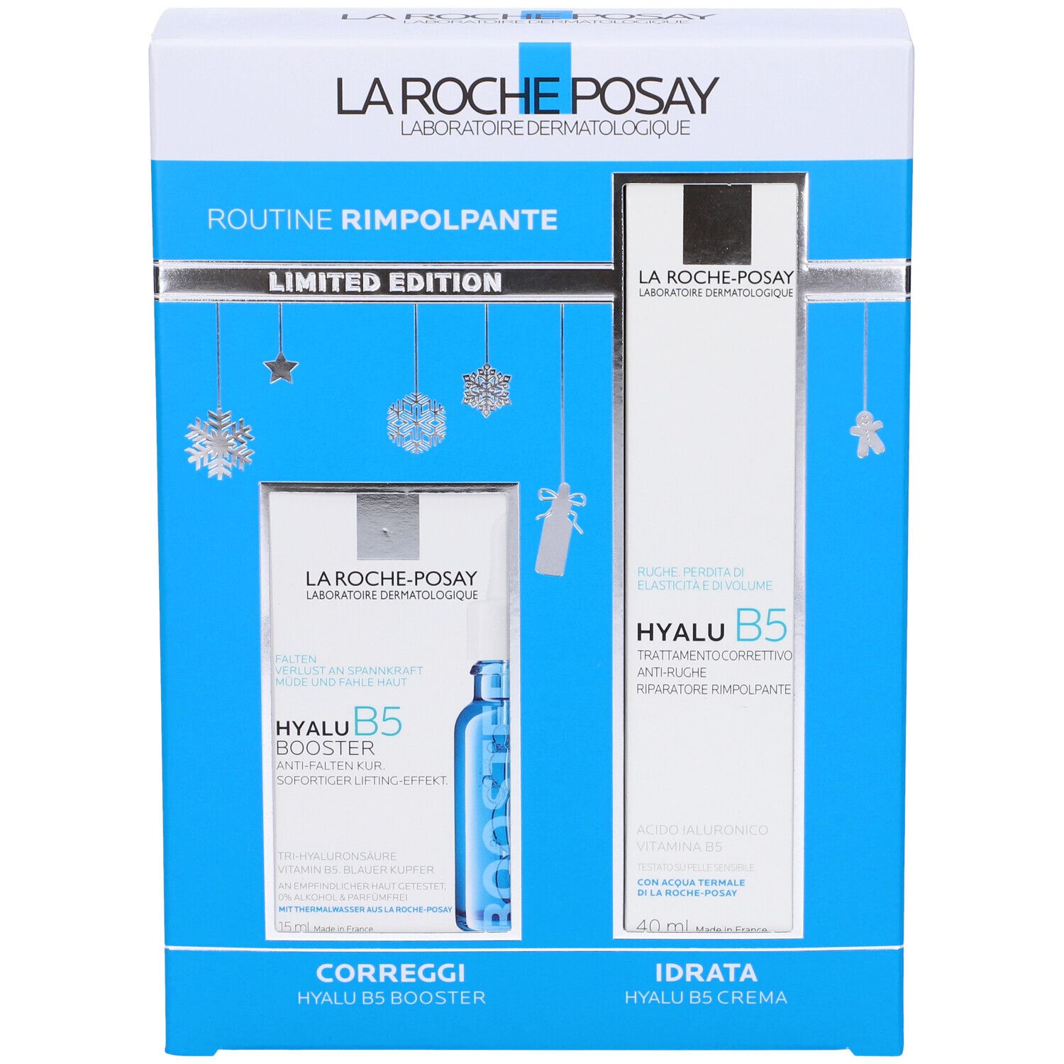 La Roche-Posay Cofanetto Limited Edition Routine Rimpolpante con Hyalu B5 Booster 15 ml + Hyalu B5 Crema Anti-rughe 40 ml