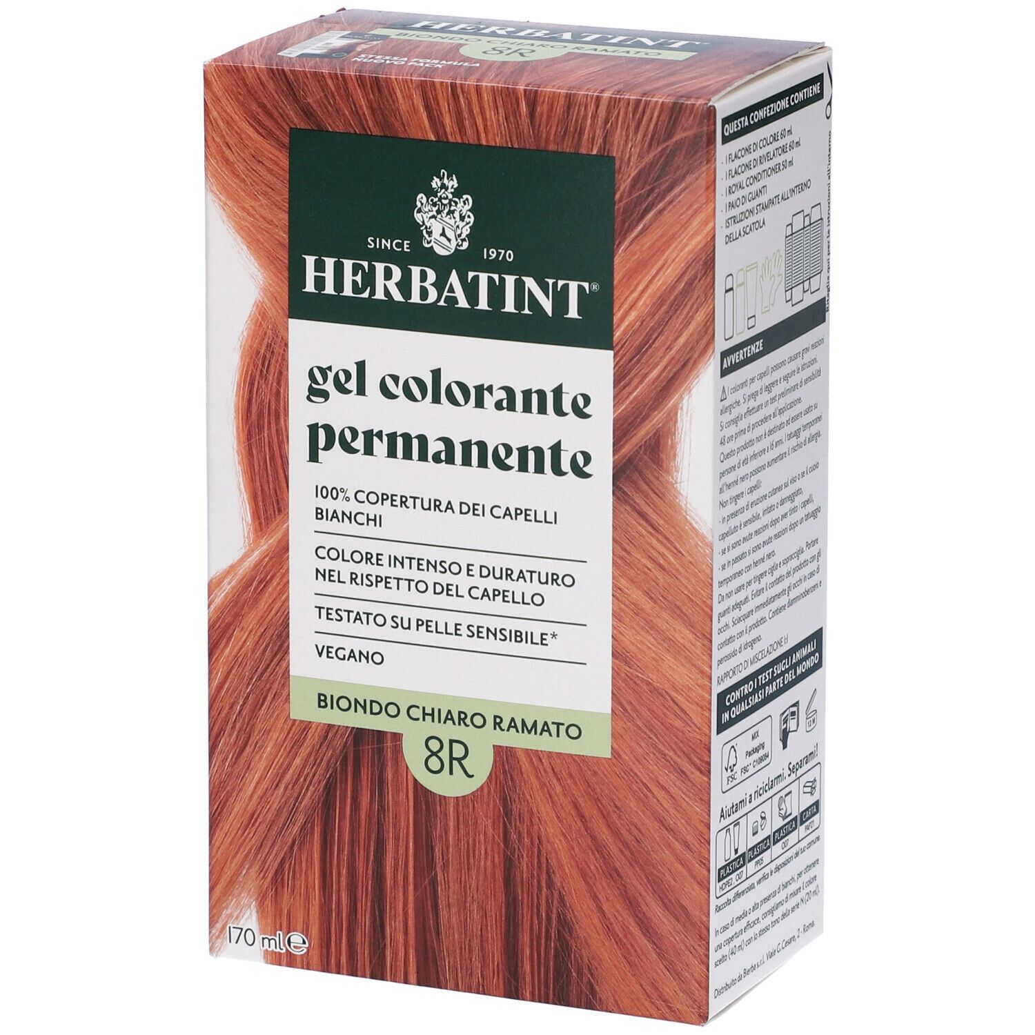 Herbatint Gel Colorante Permanente 8R Biondo Chiaro Ramato