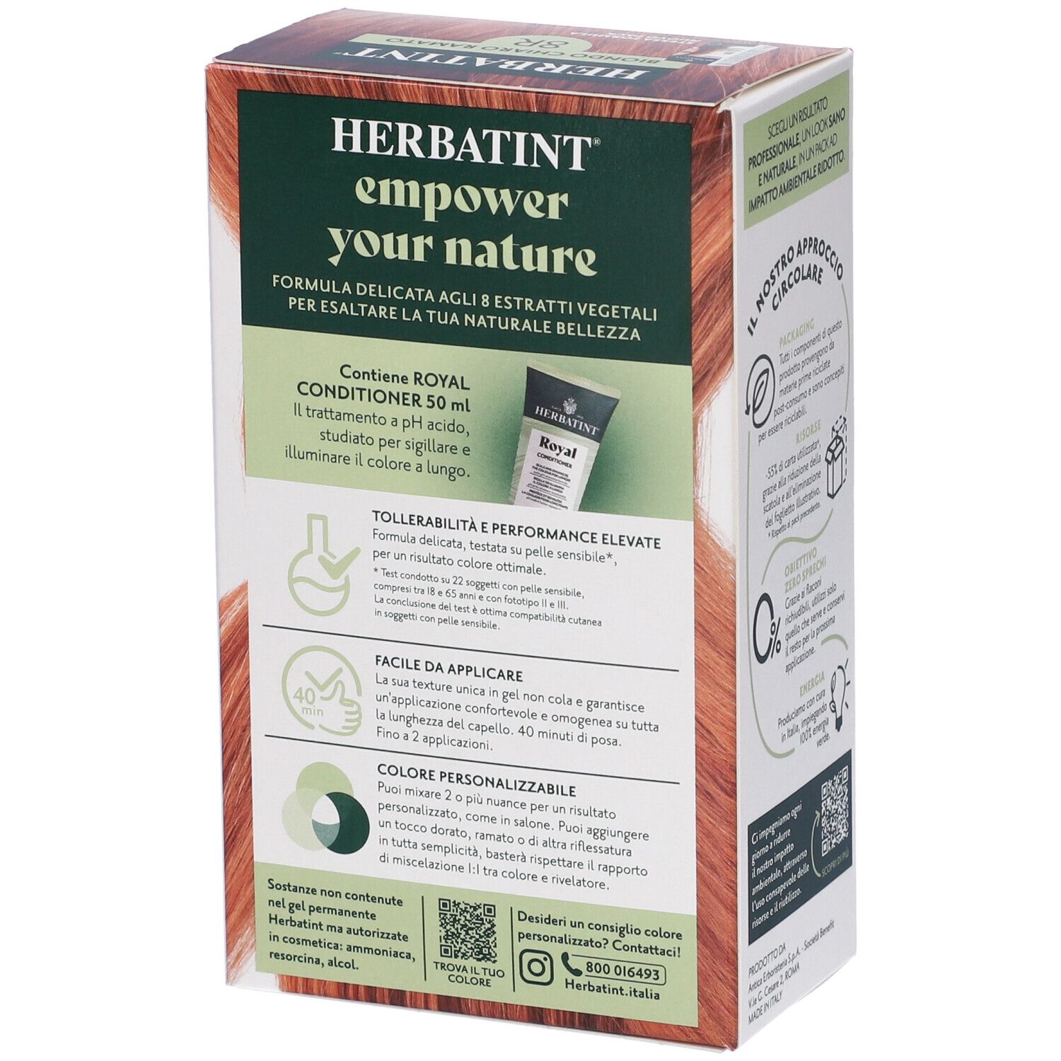 Herbatint Gel Colorante Permanente 8R Biondo Chiaro Ramato