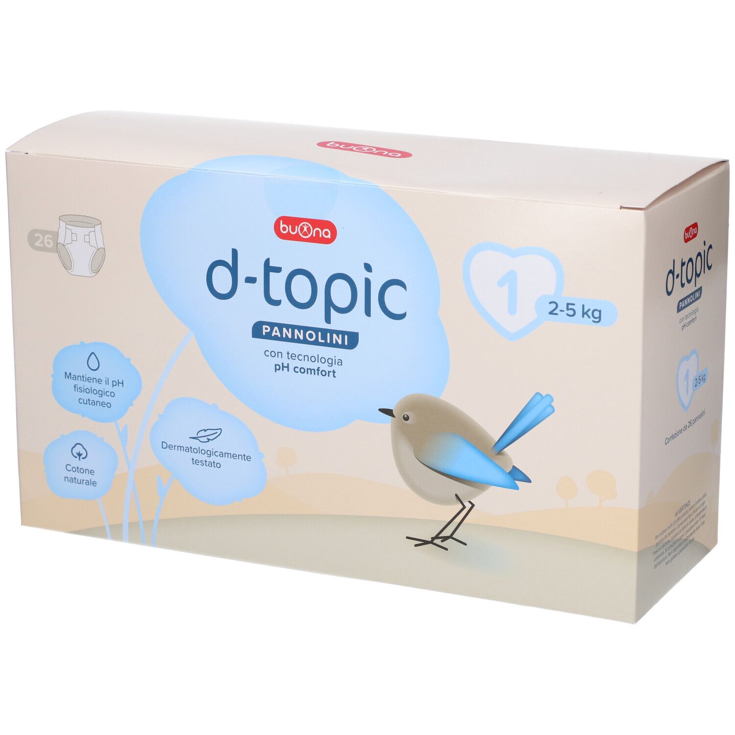 Buona D-Topic Pannolini Taglia 1 (2-5 Kg)