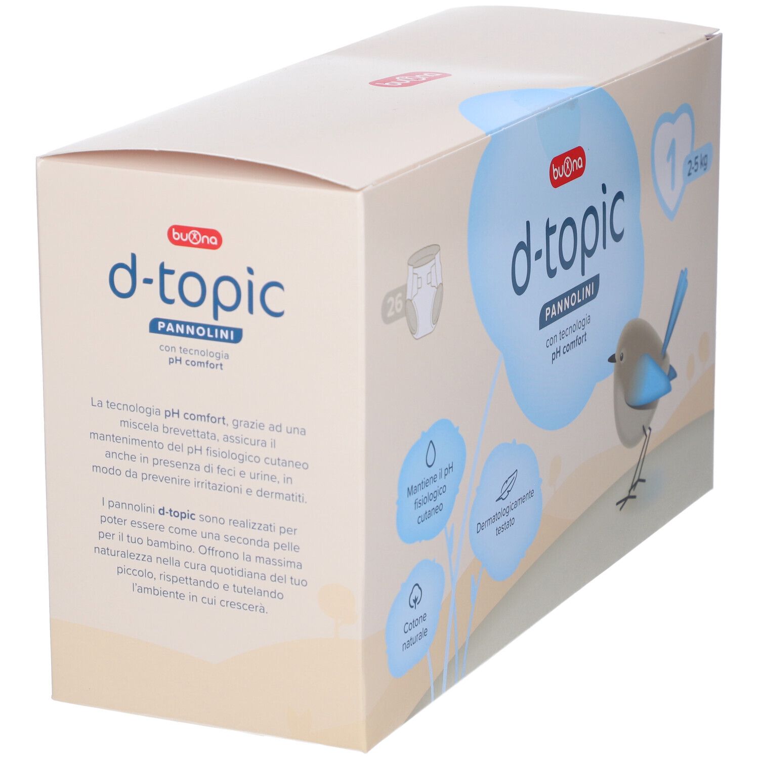 Buona D-Topic Pannolini Taglia 1 (2-5 Kg)