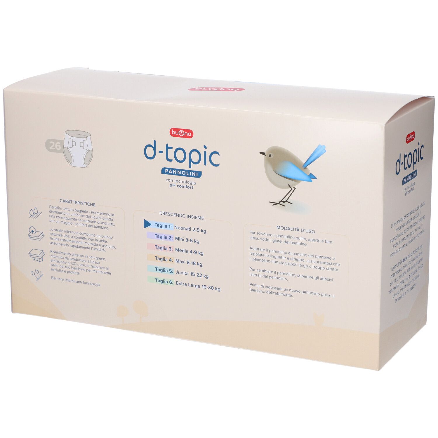 Buona D-Topic Pannolini Taglia 1 (2-5 Kg)