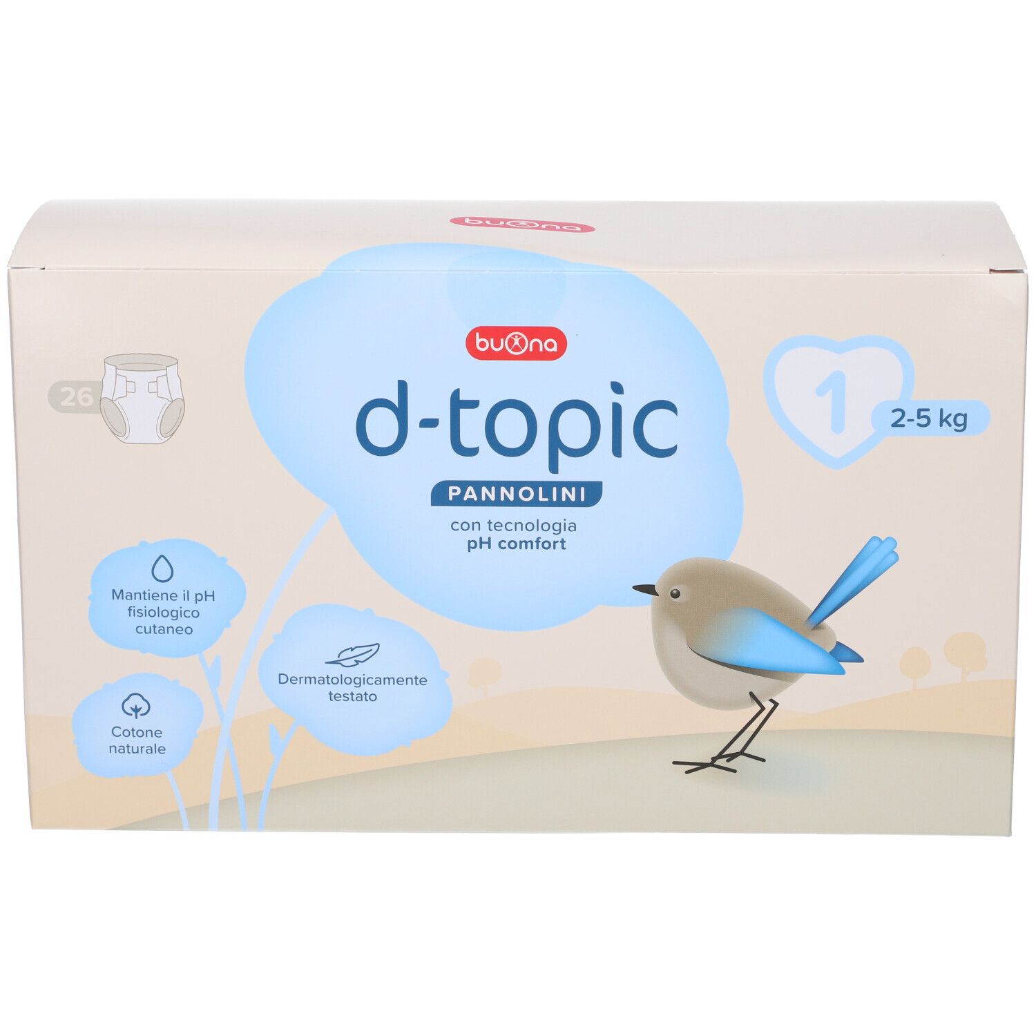 Buona D-Topic Pannolini Taglia 1 (2-5 Kg)