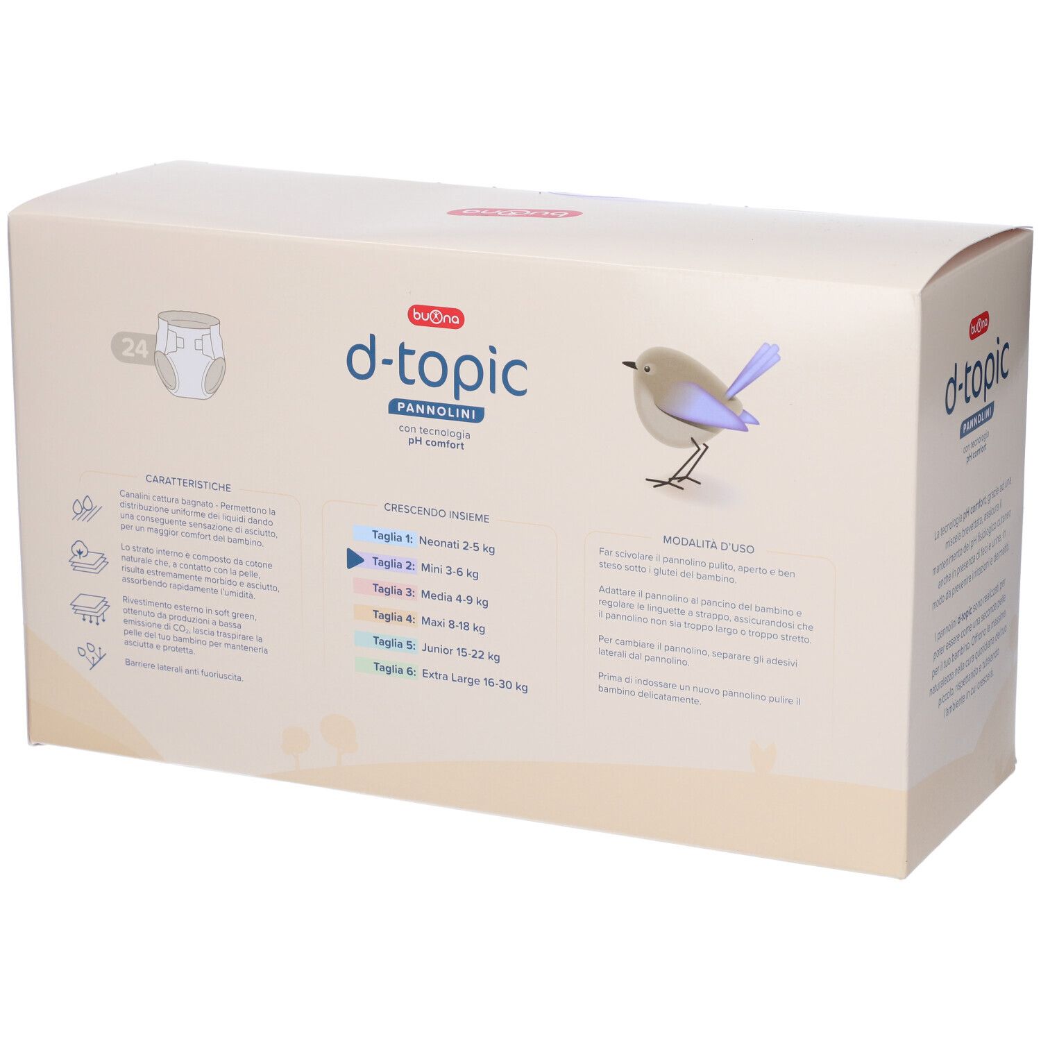 Buona D-Topic Pannolini Taglia 2 (3-6 Kg)