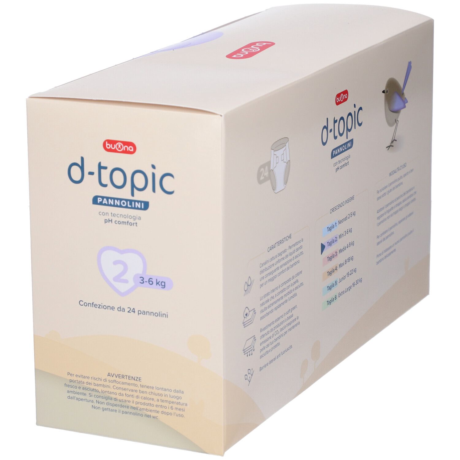 Buona D-Topic Pannolini Taglia 2 (3-6 Kg)