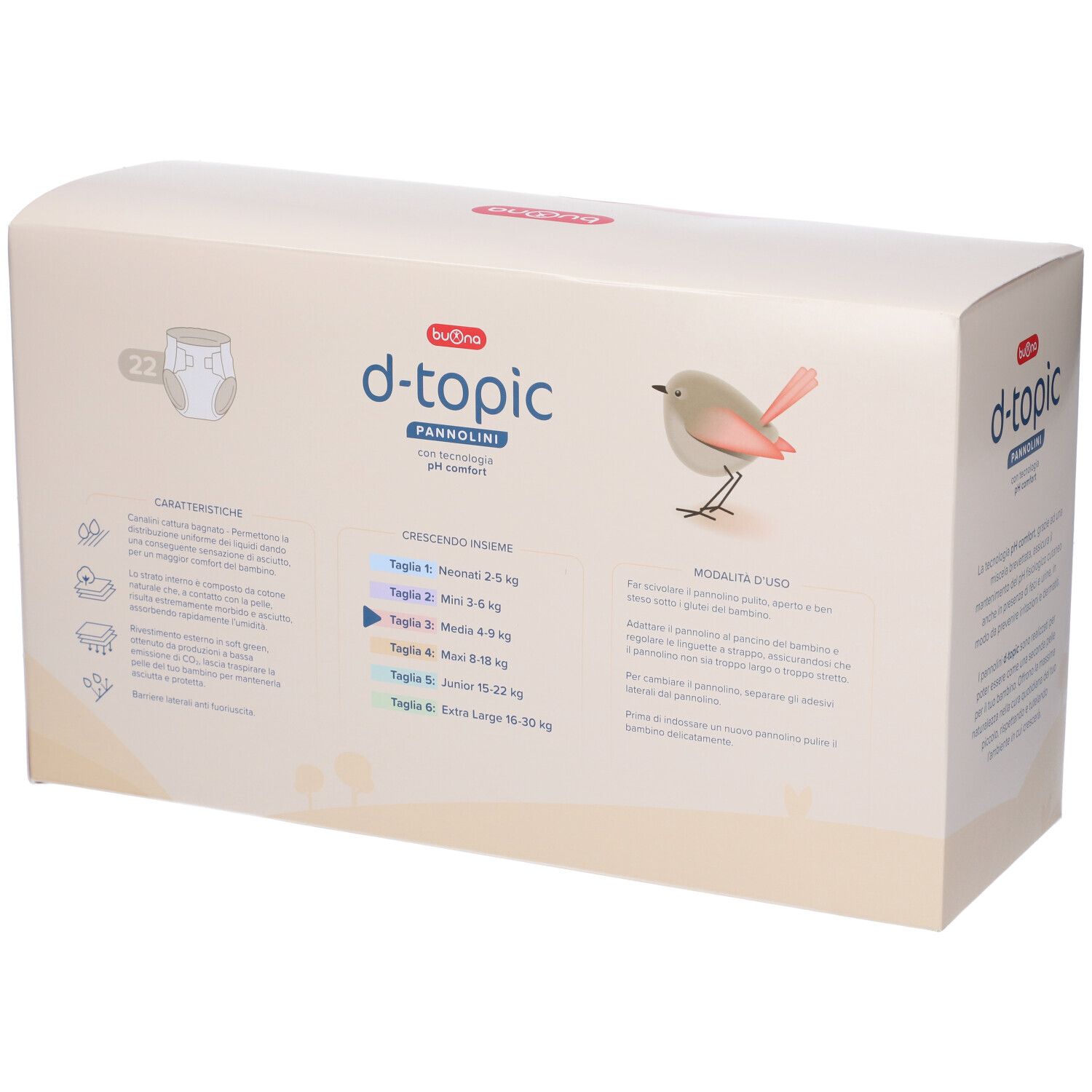 Buona D-Topic Pannolini Taglia 3 (4-9 Kg)