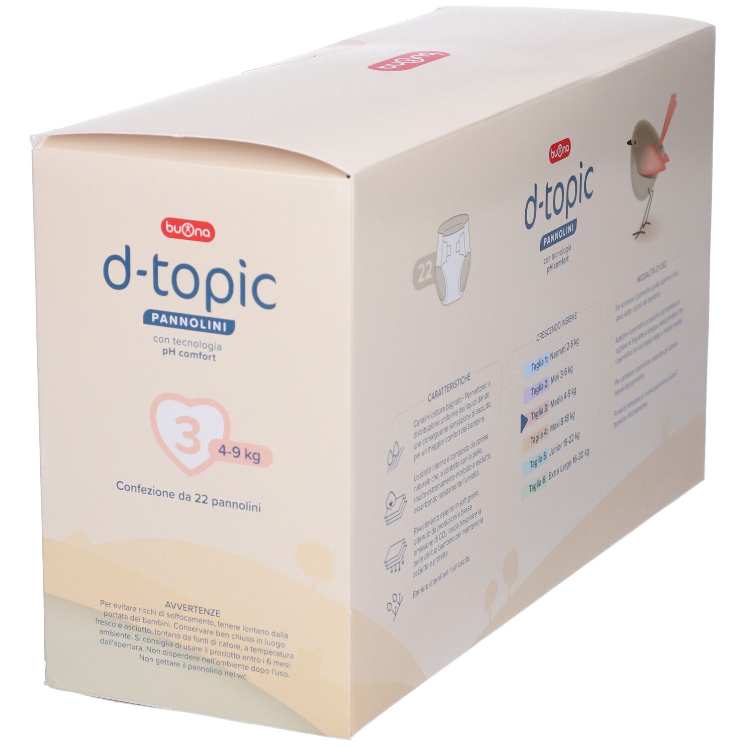 Buona D-Topic Pannolini Taglia 3 (4-9 Kg)