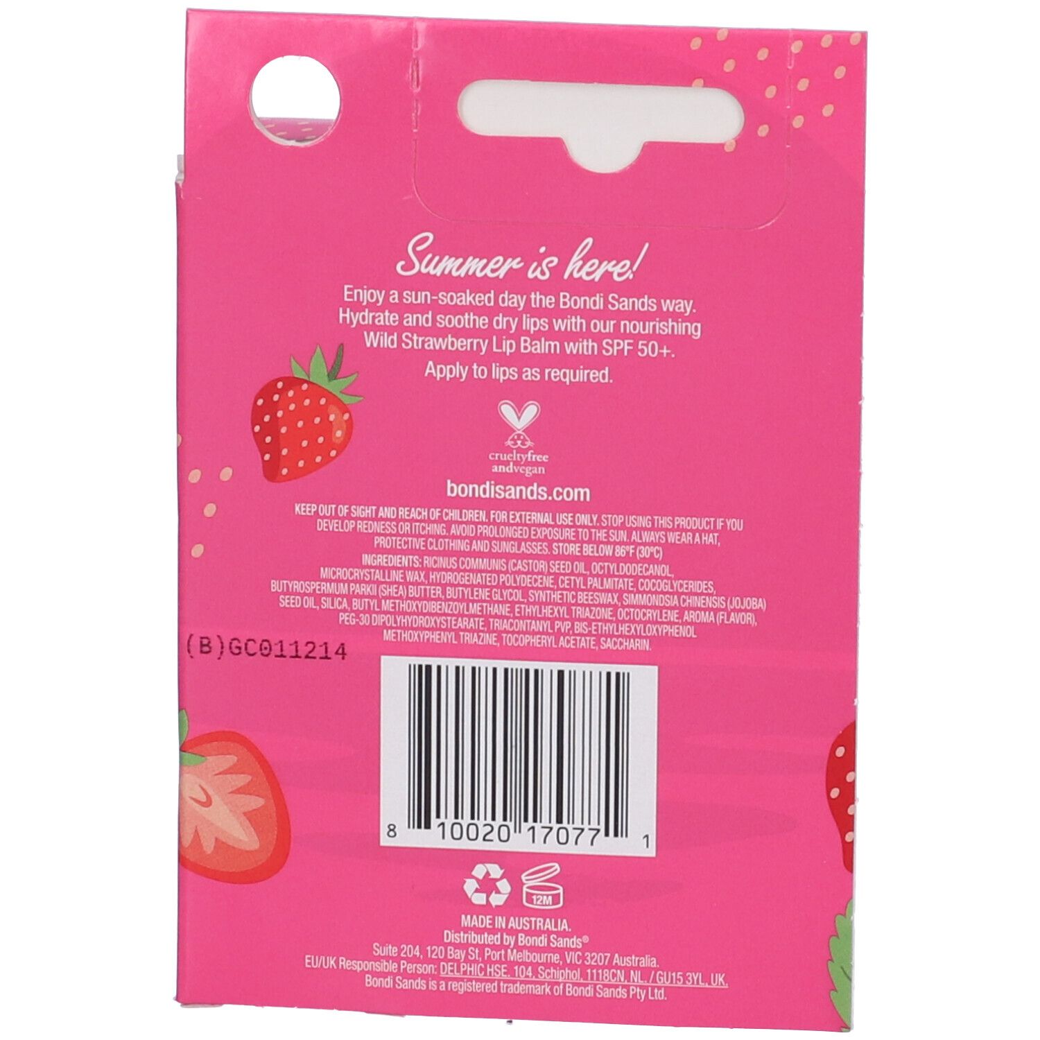 Bondy Sands Balsamo Labbra Fragola SPF50+