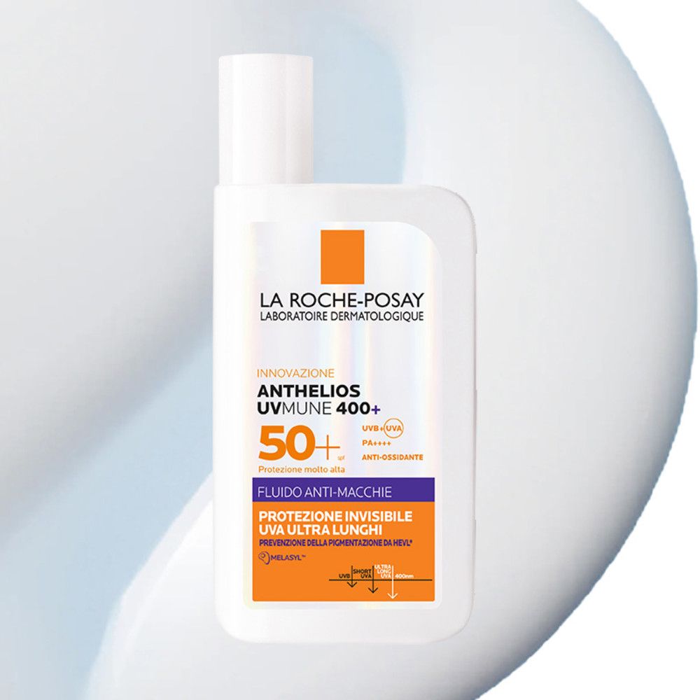 La Roche-Posay Anthelios UVMune 400+ Fluido Anti-macchie SPF50+ 50ml potenziato da Melasyl™