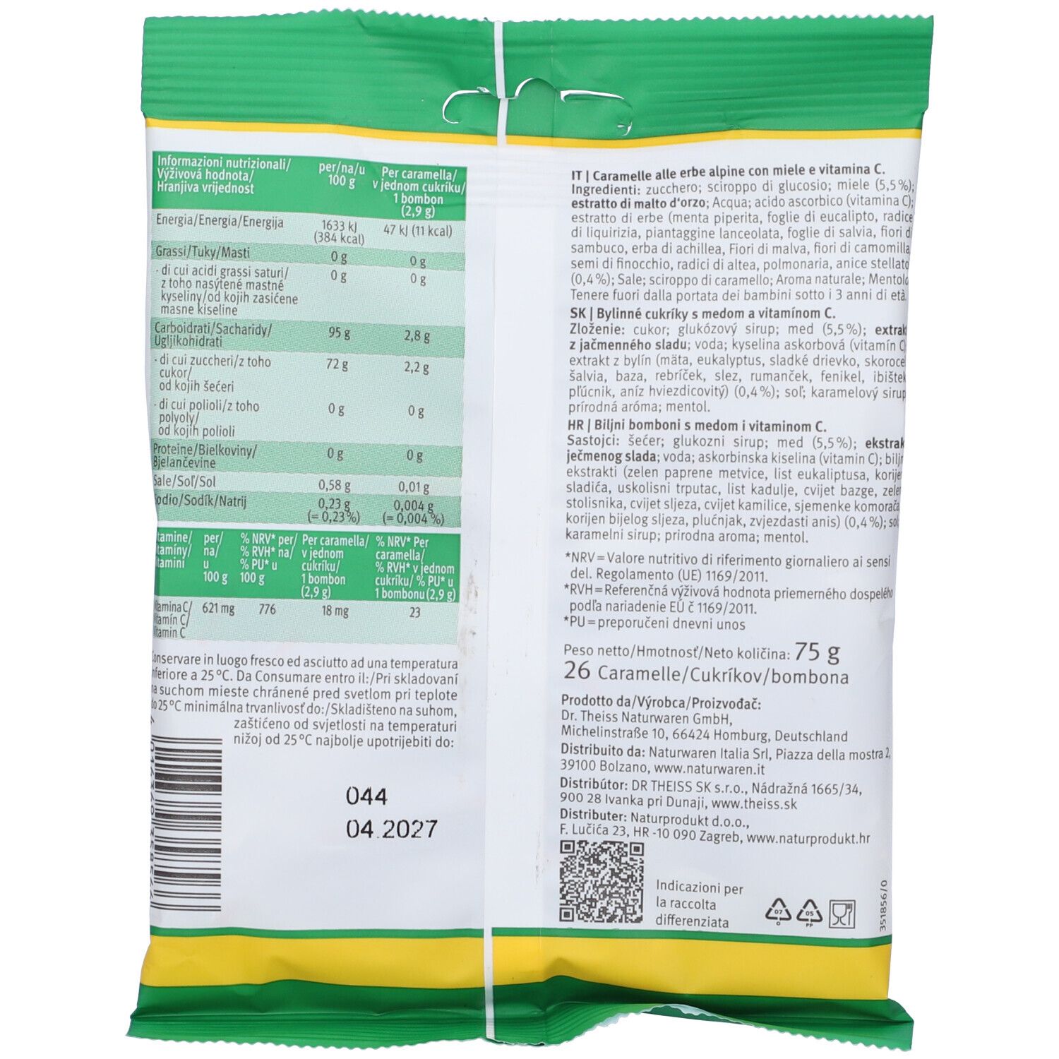 Dr. Theiss Caramelle Erbe Alpine con Miele