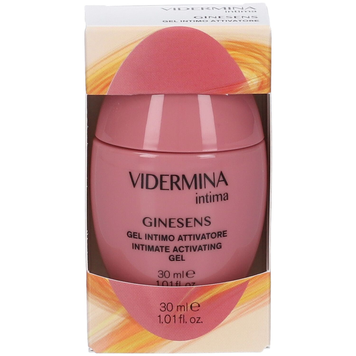 Vasetto rosa con gel attivatore intimo Vidermina Intima Ginesens, 30 ml.