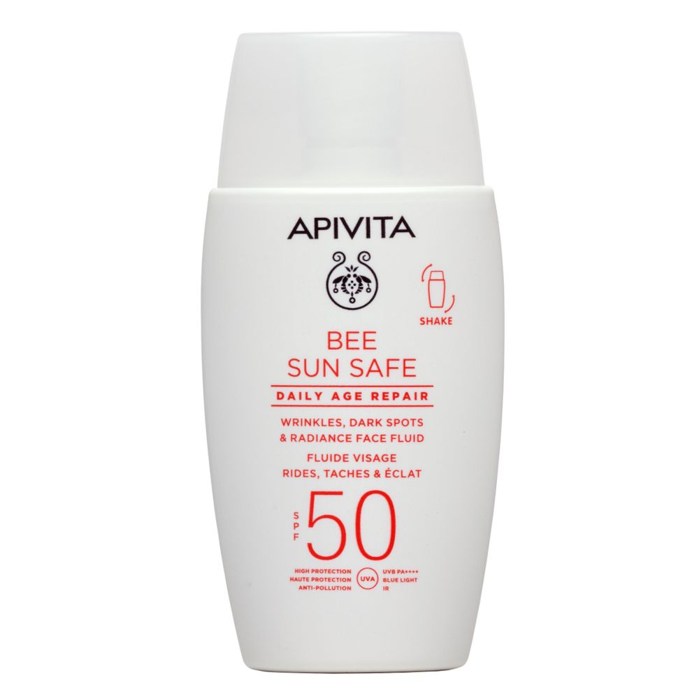 Apivita Bee Sun Safe Daily Age Repair SPF50 Crema fluida sottile per rughe e macchie