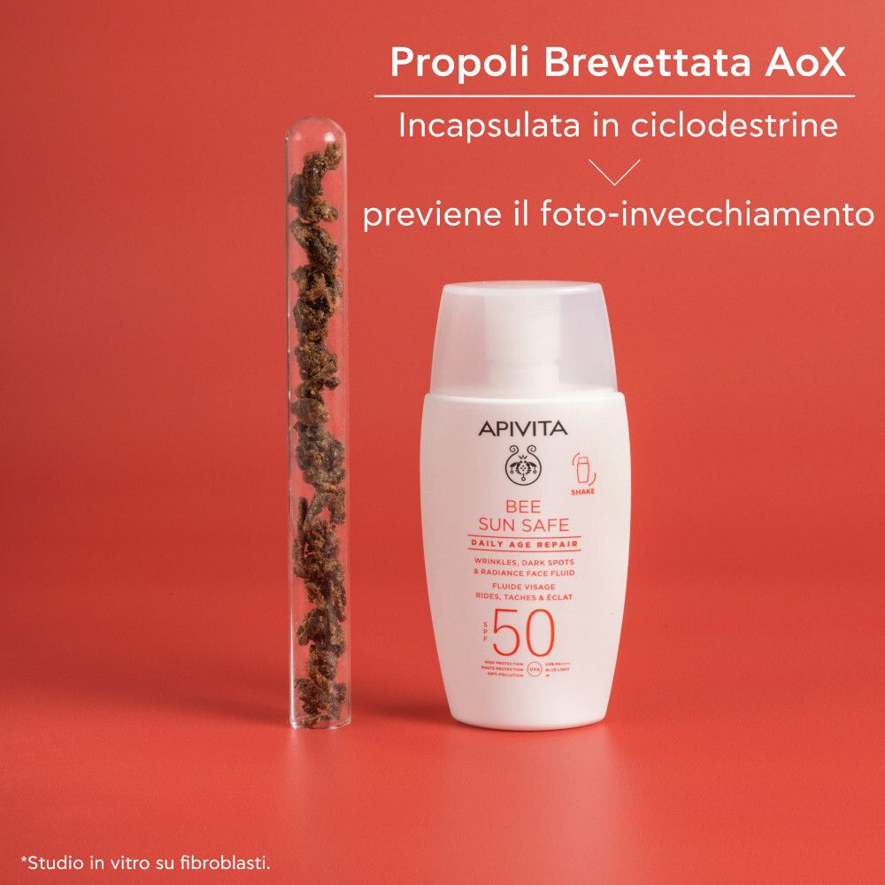 Apivita Bee Sun Safe Daily Age Repair SPF50 Crema fluida sottile per rughe e macchie