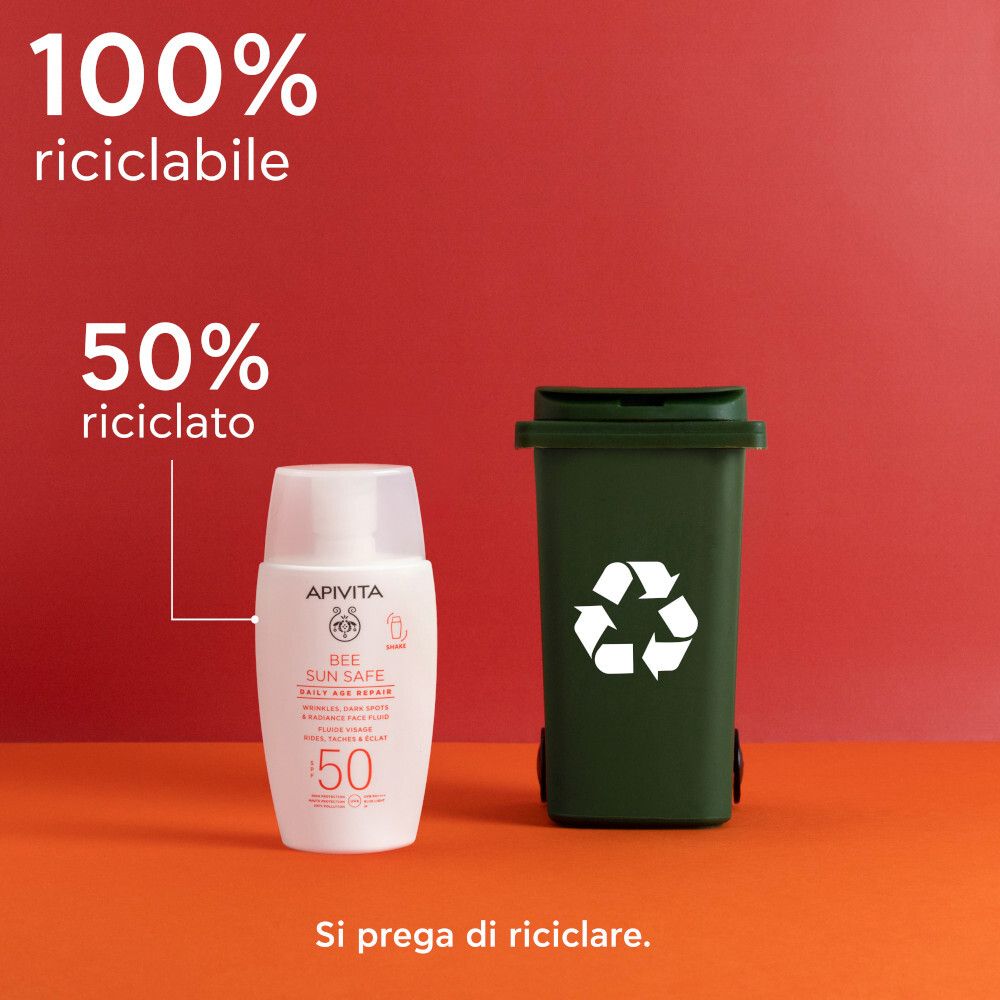 Apivita Bee Sun Safe Daily Age Repair SPF50 Crema fluida sottile per rughe e macchie
