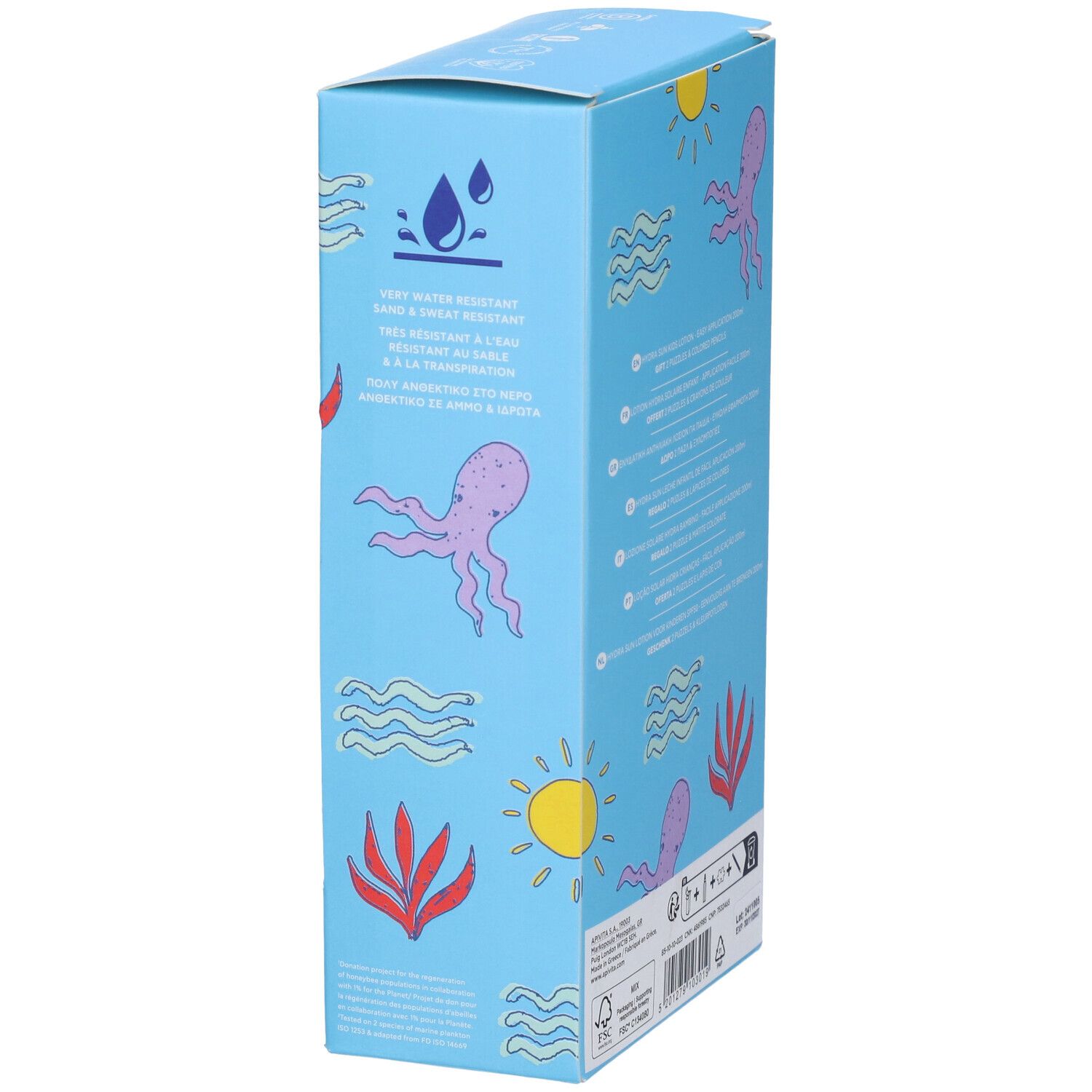 Apivita BEE SUN SAFE Lozione Spray Hydra Sun Bambino SPF50 con 2 Puzzle e Matite in Regalo